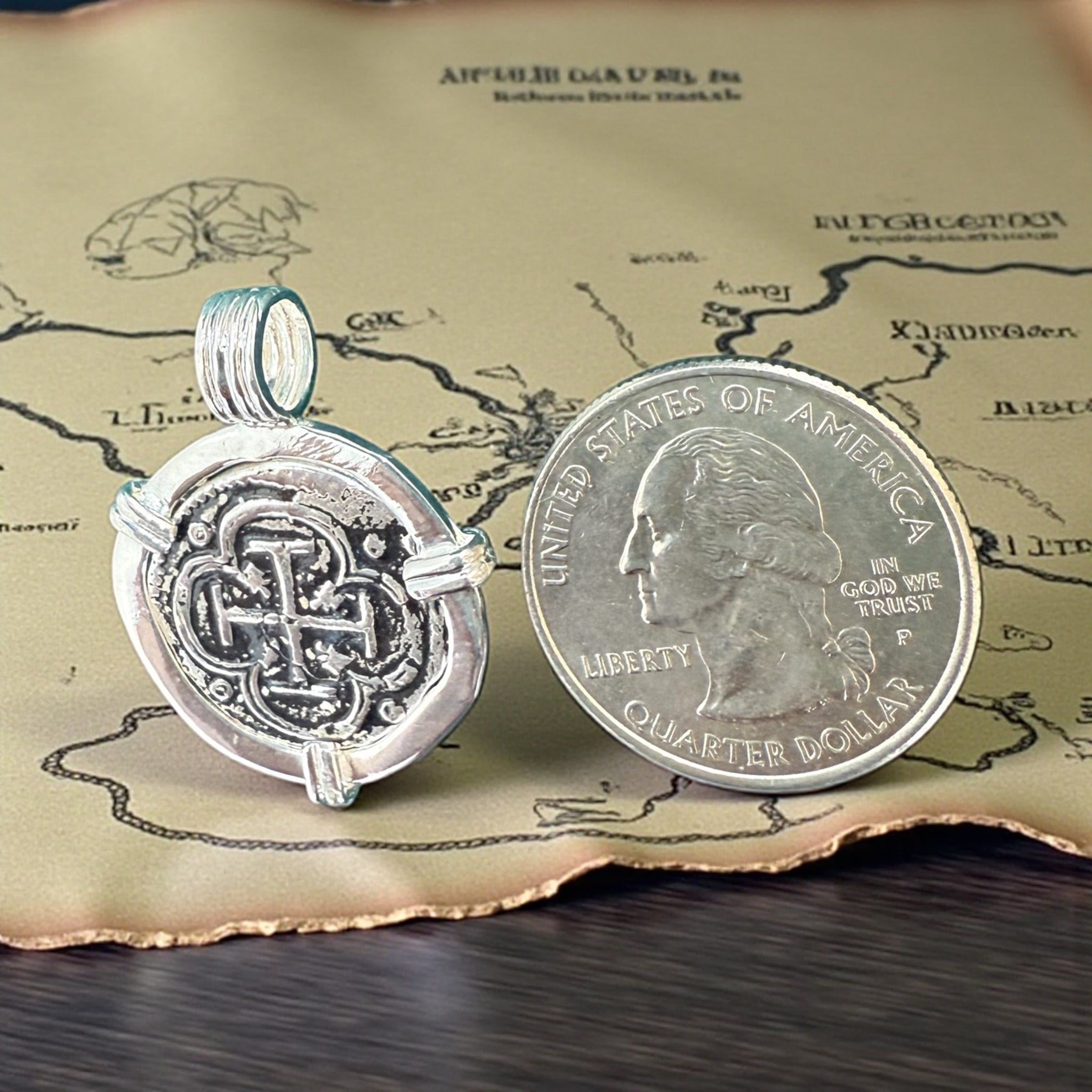 ATOCHA SOLID SILVER COIN PENDANT