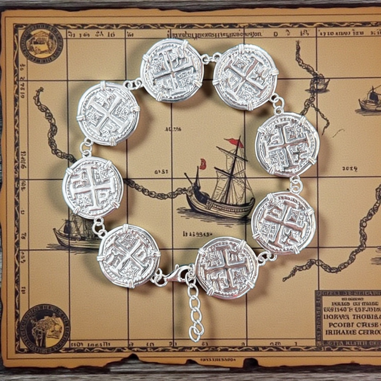 BEAUTIFUL ATOCHA SILVER COIN BRACELET