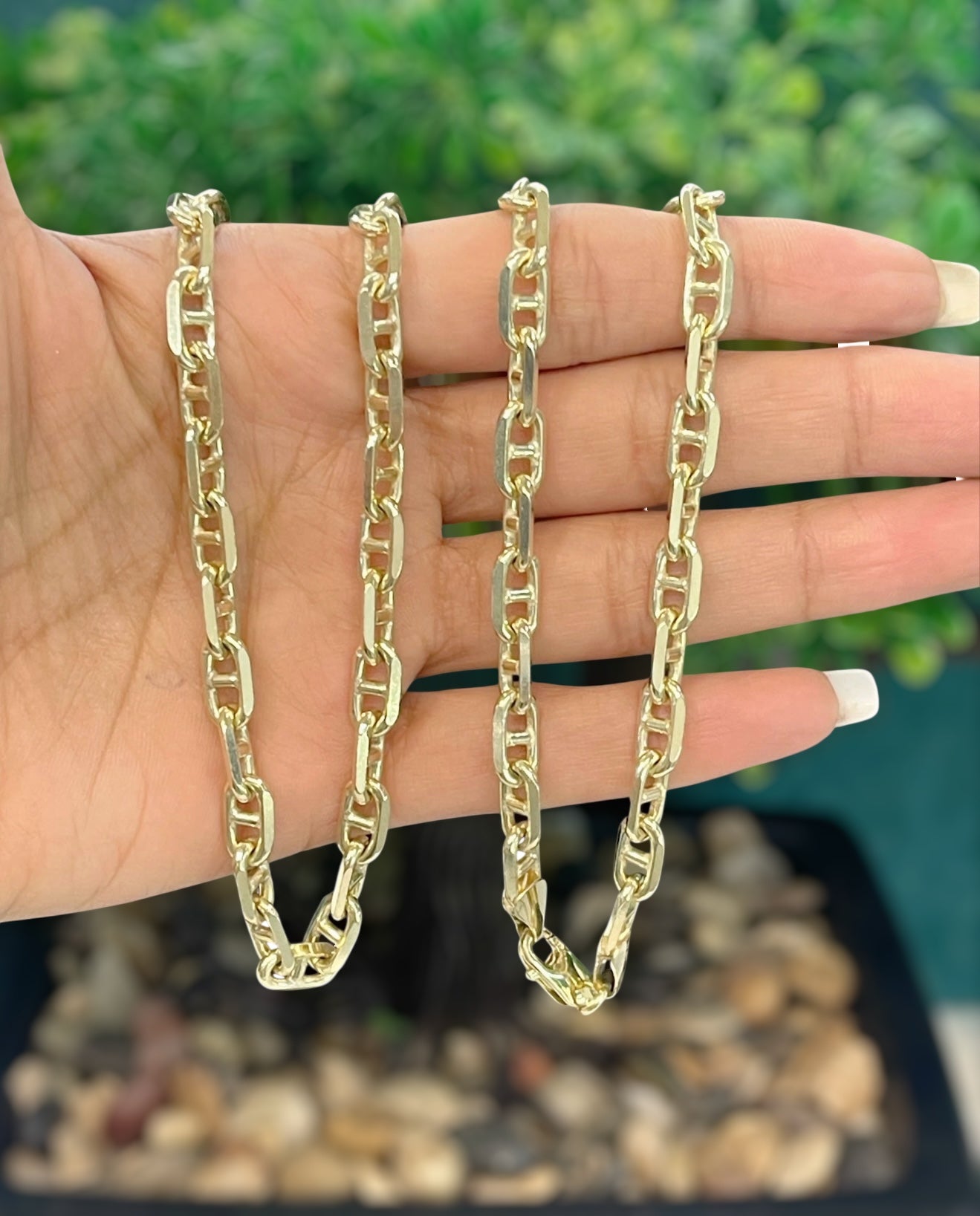 14K REAL SOLID GOLD HEAVY BEAUTIFUL ANCHOR CHAIN 5.5MM