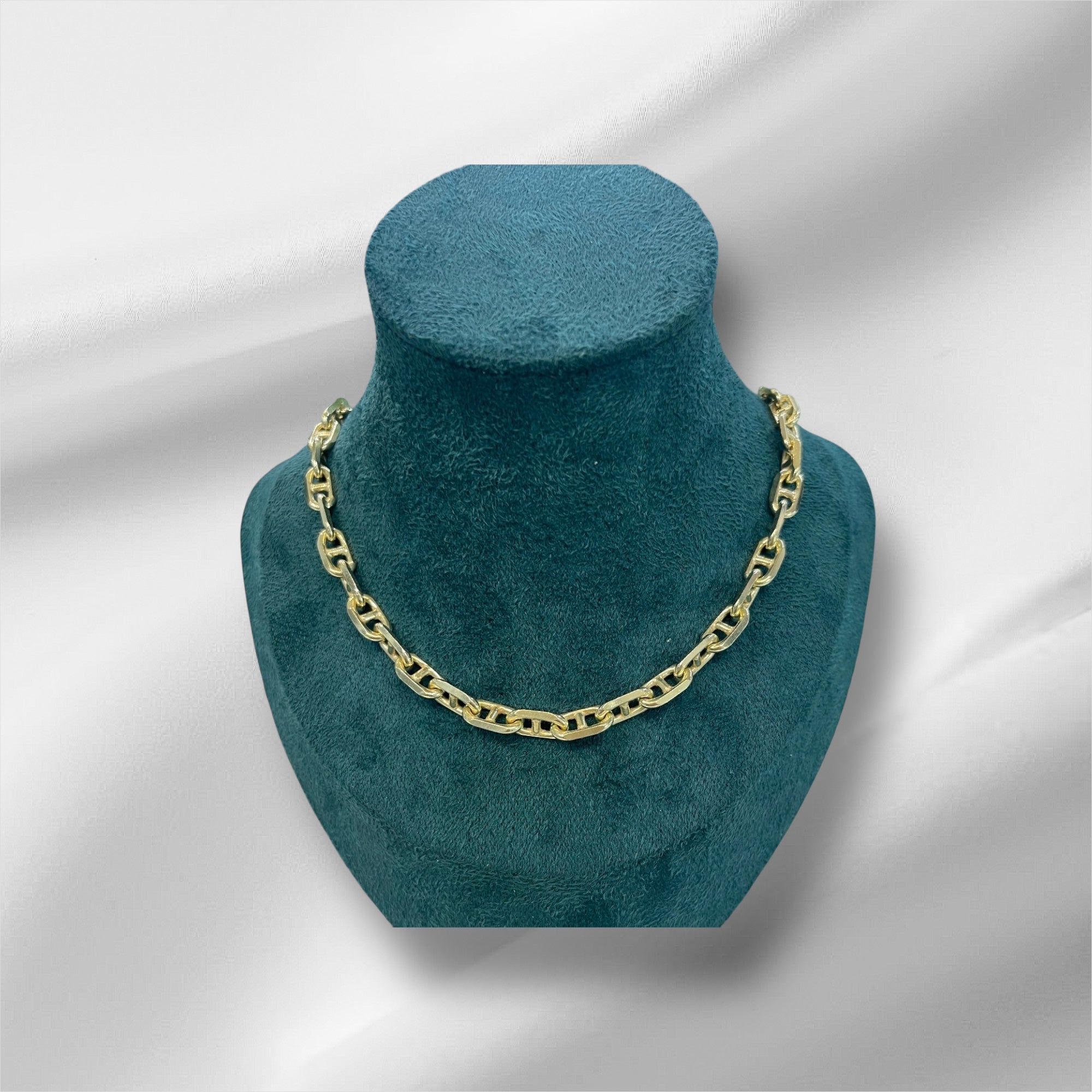 14K REAL SOLID GOLD HEAVY BEAUTIFUL ANCHOR CHAIN 5.5MM