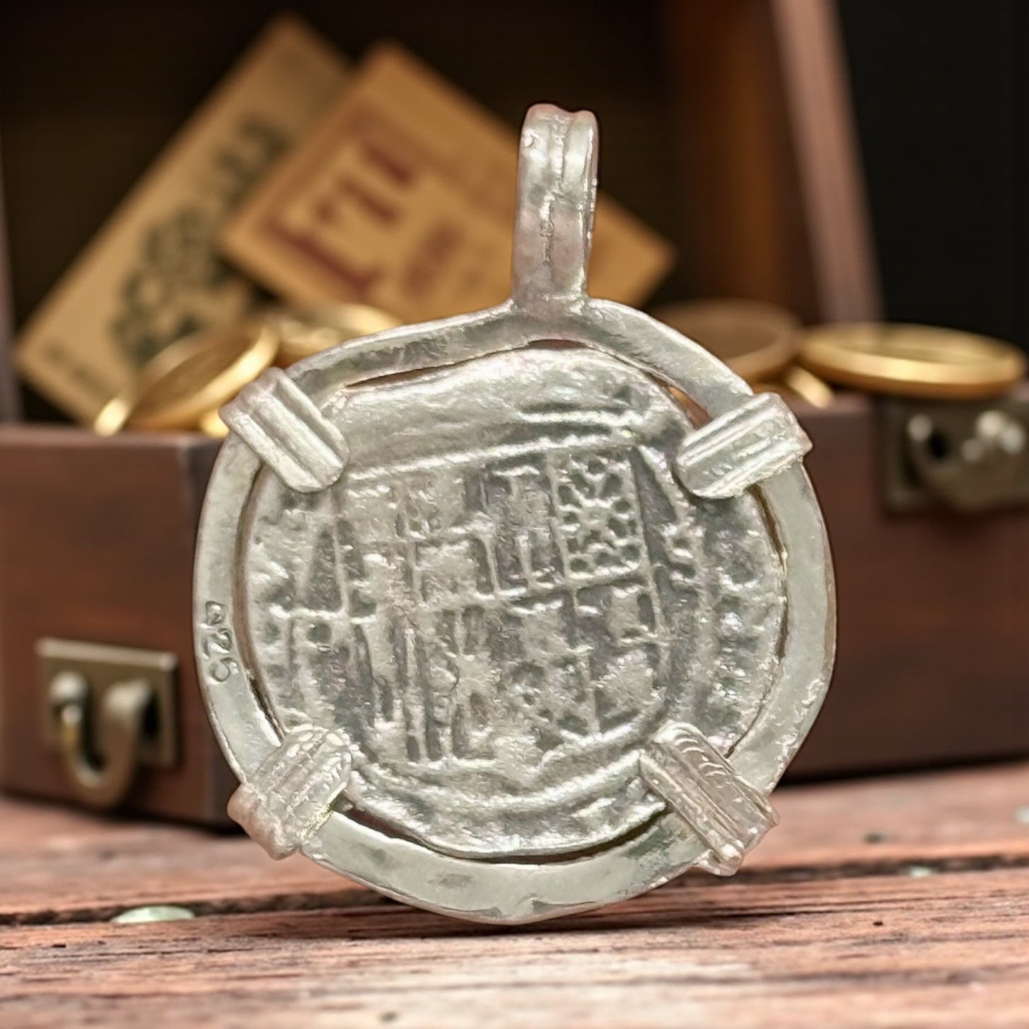 ATOCHA SOLID SILVER COIN PENDANT