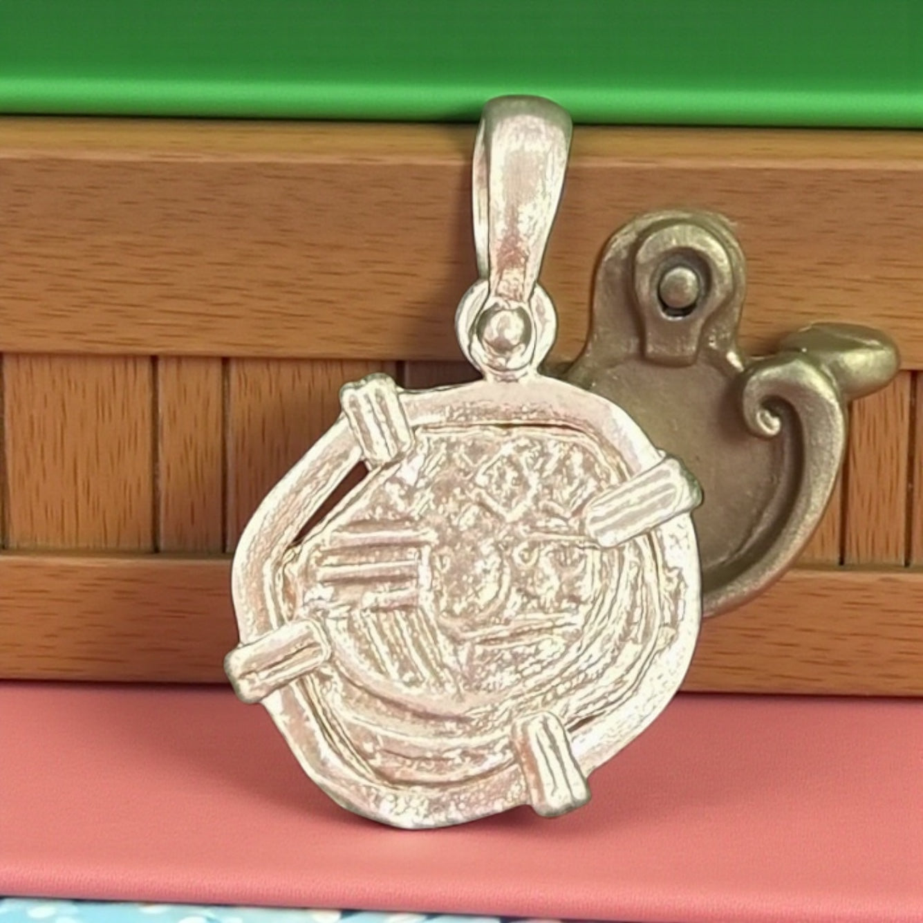 HANDMADE ATOCHA SILVER MINI COIN PENDANT 16MM