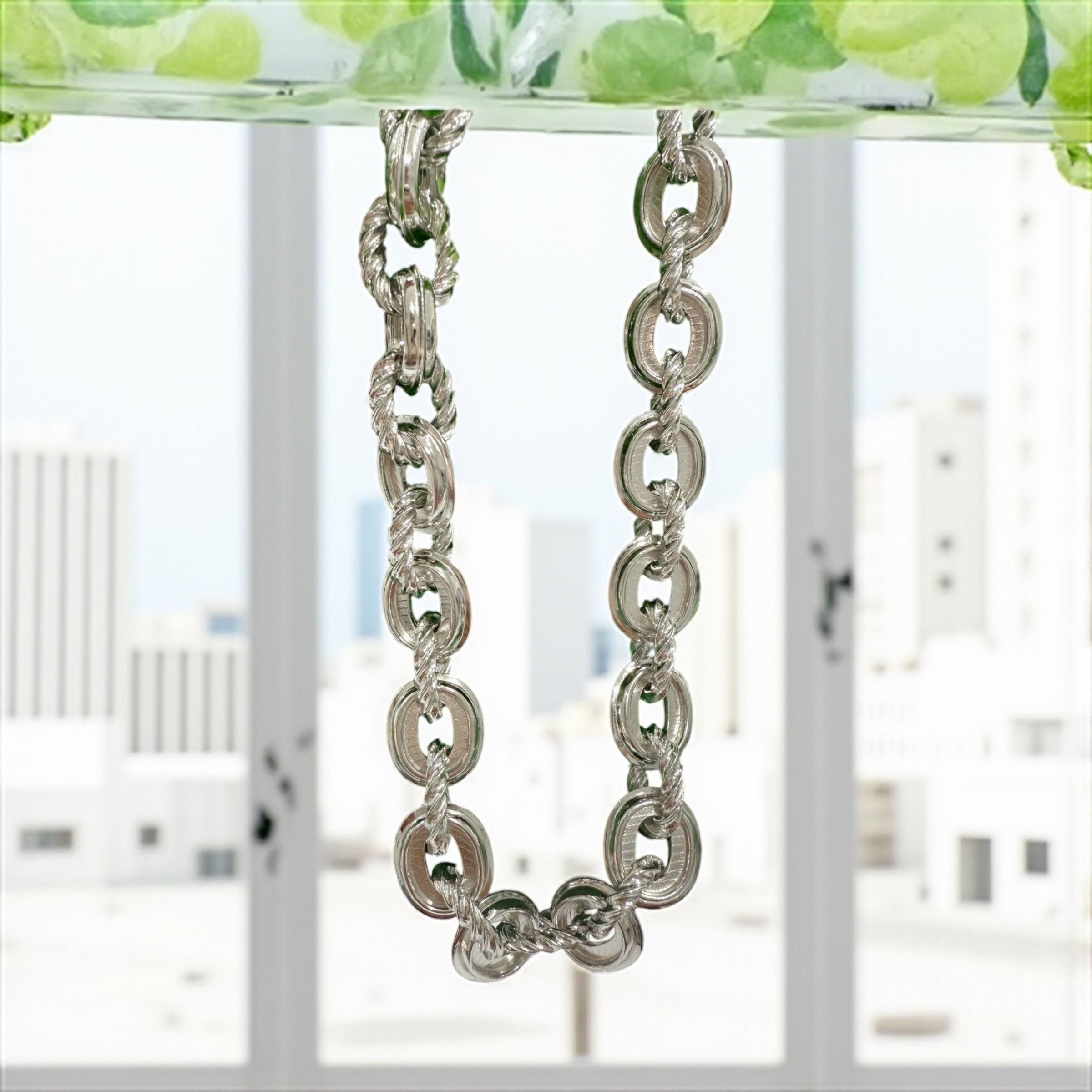 925 ITALIAN SOLID HEAVY STERLING SILVER HANDMADE MONEY CHAIN 15MM