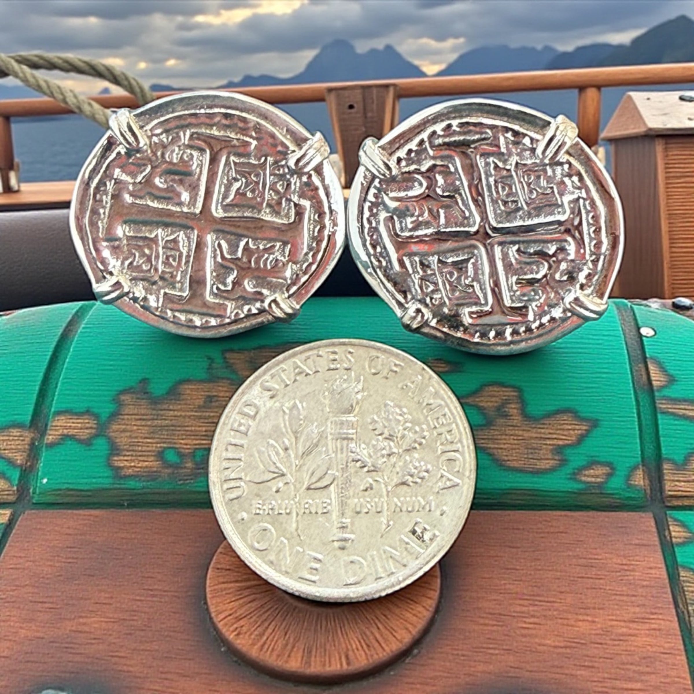 Atocha silver coin studs absolutely gorgeous