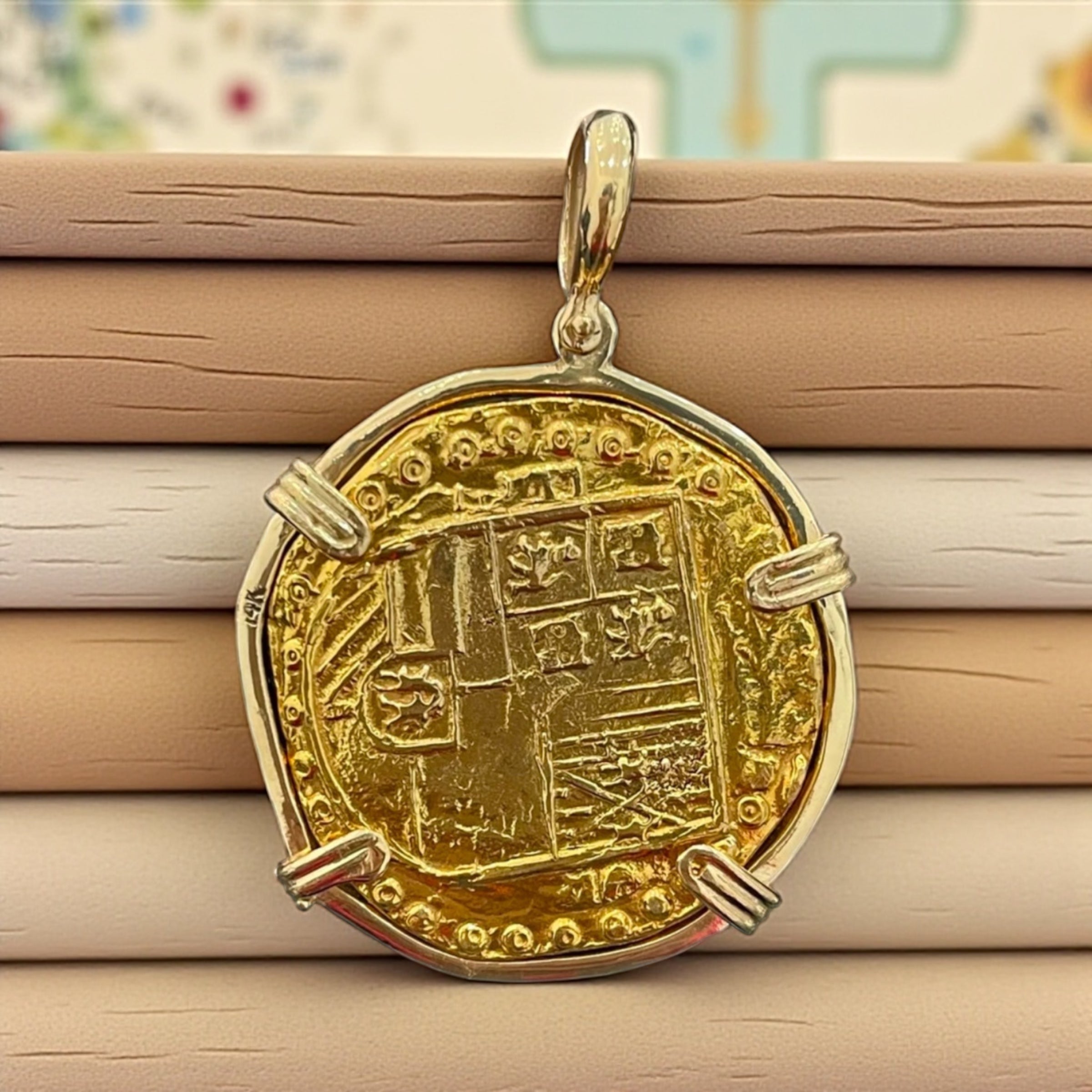 ATOCHA SHIPWRECK GOLD COIN PENDANT HANDMADE WITH 14k SOLID GOLD