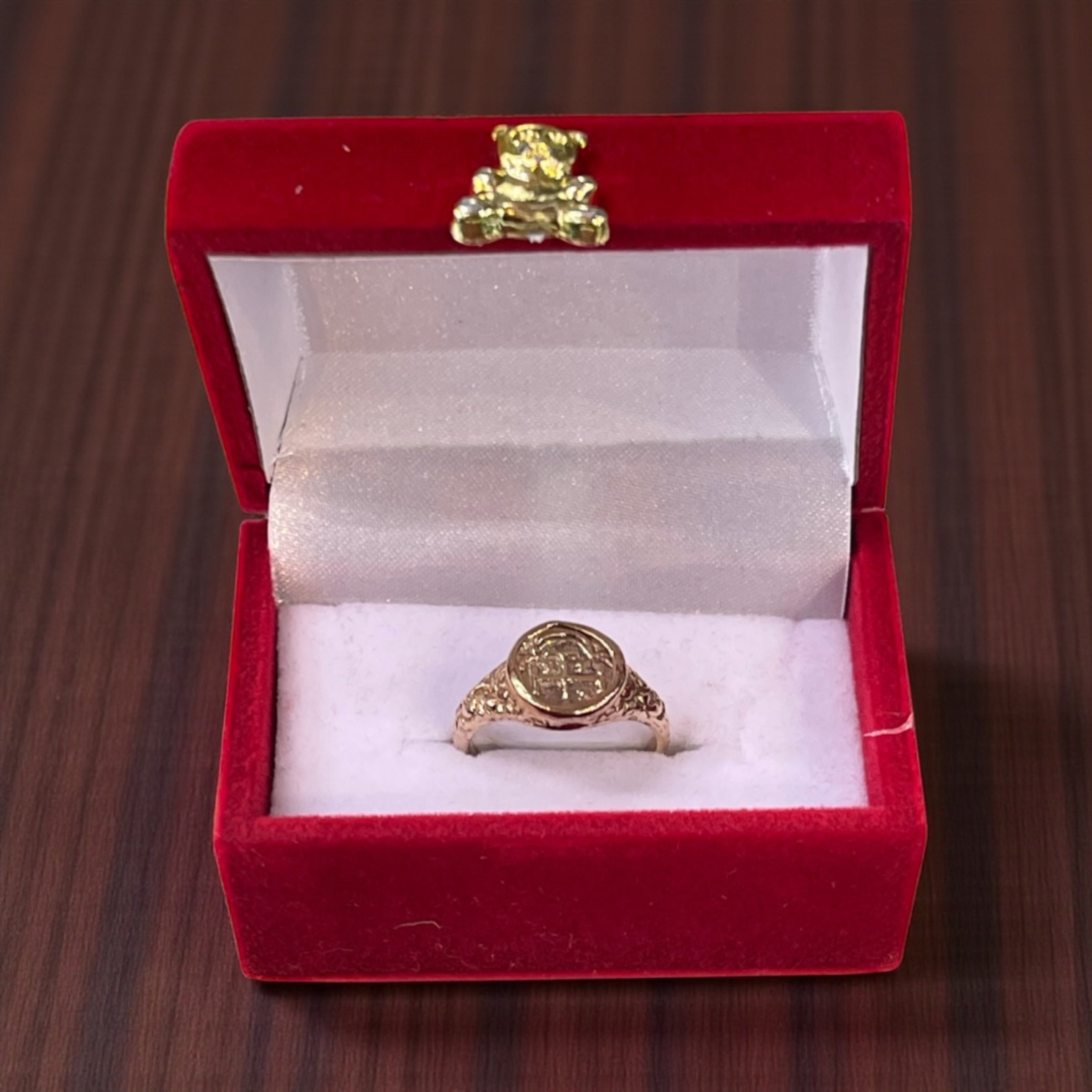 14K REAL GOLD ATOCHA GOLD MINI COIN RING.