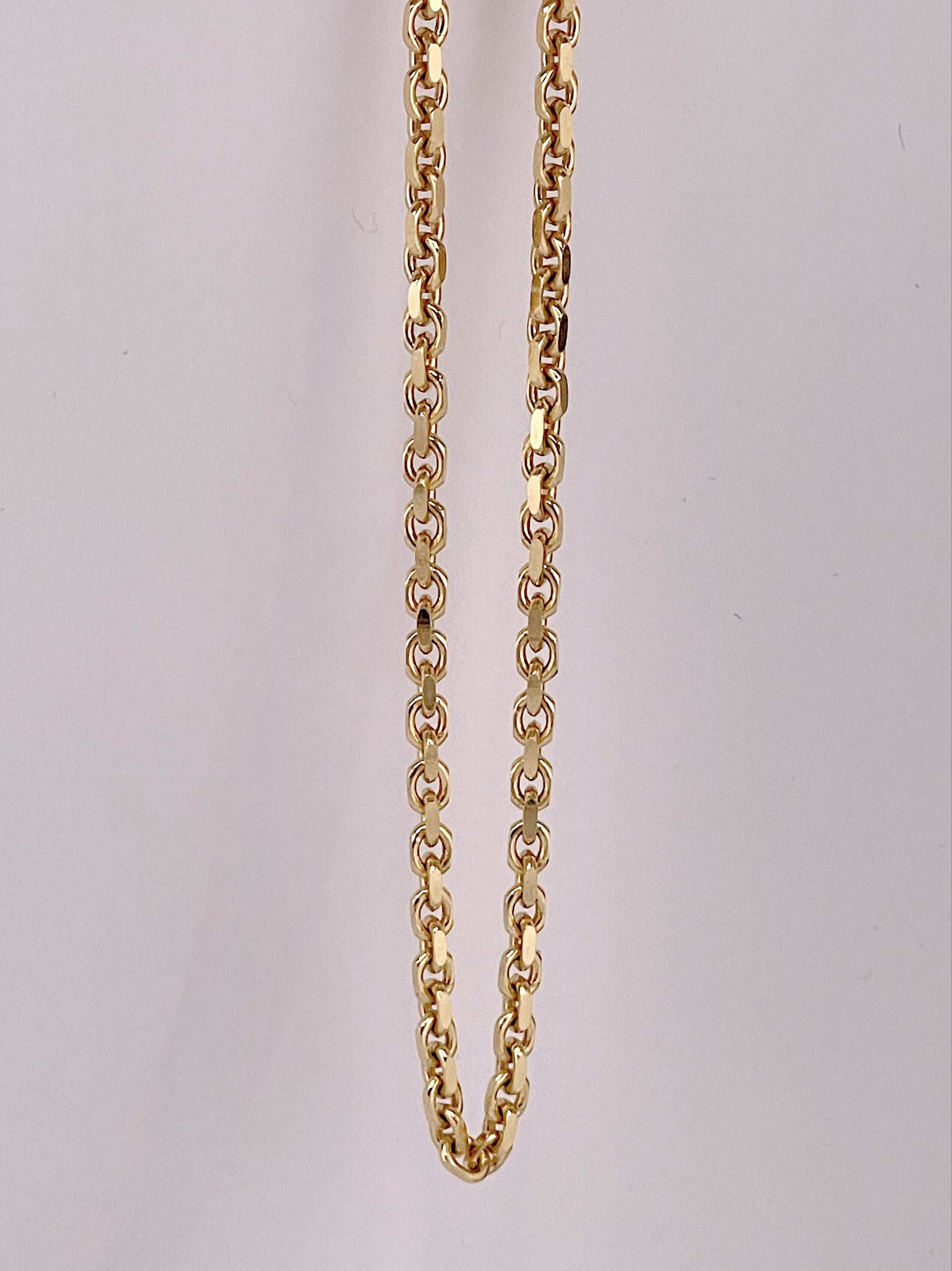 14K SOLID REAL GOLD HANDMADE BEAUTIFUL CHAIN 4MM