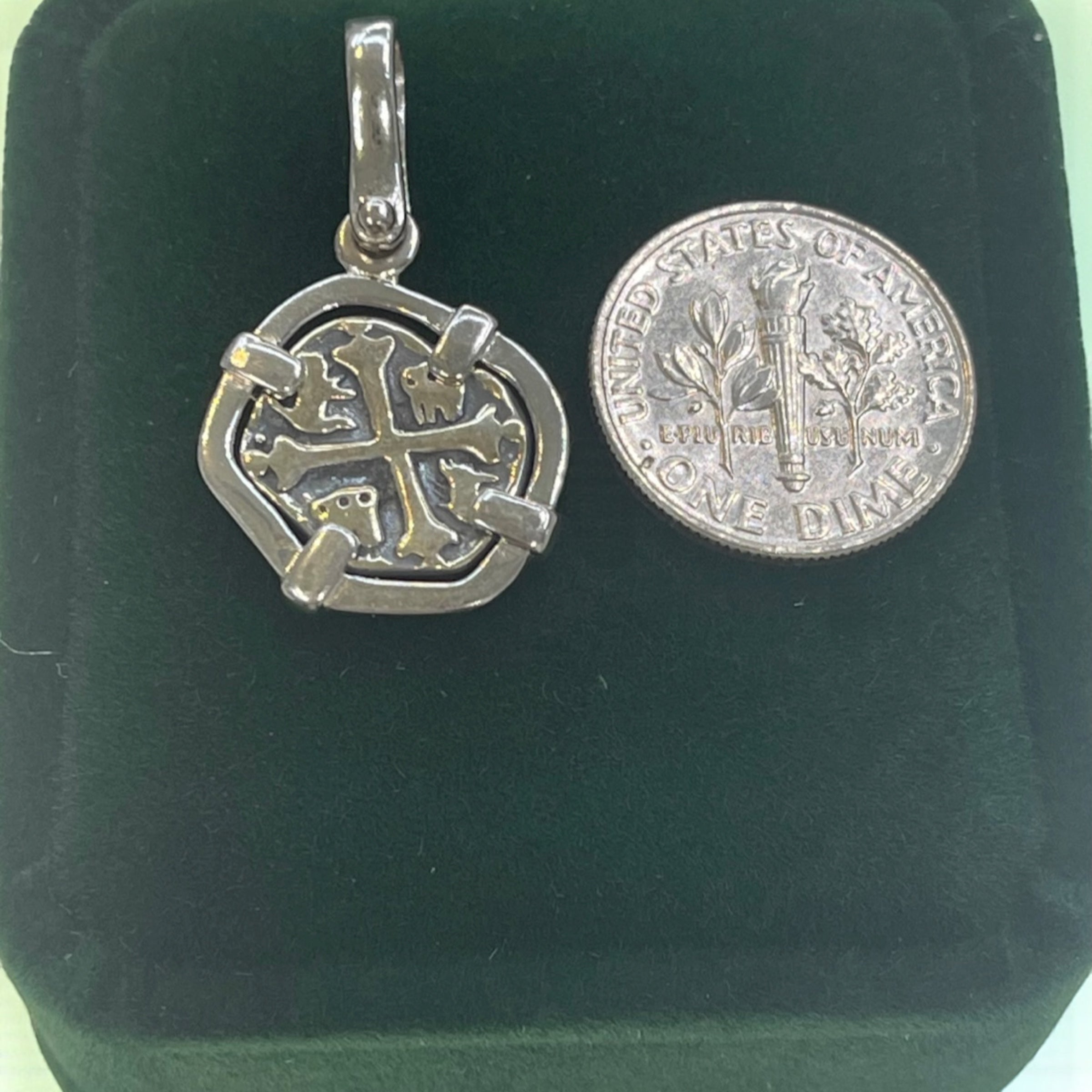 RECREATION OF ATOCHA SILVER MINI COIN PENDANT