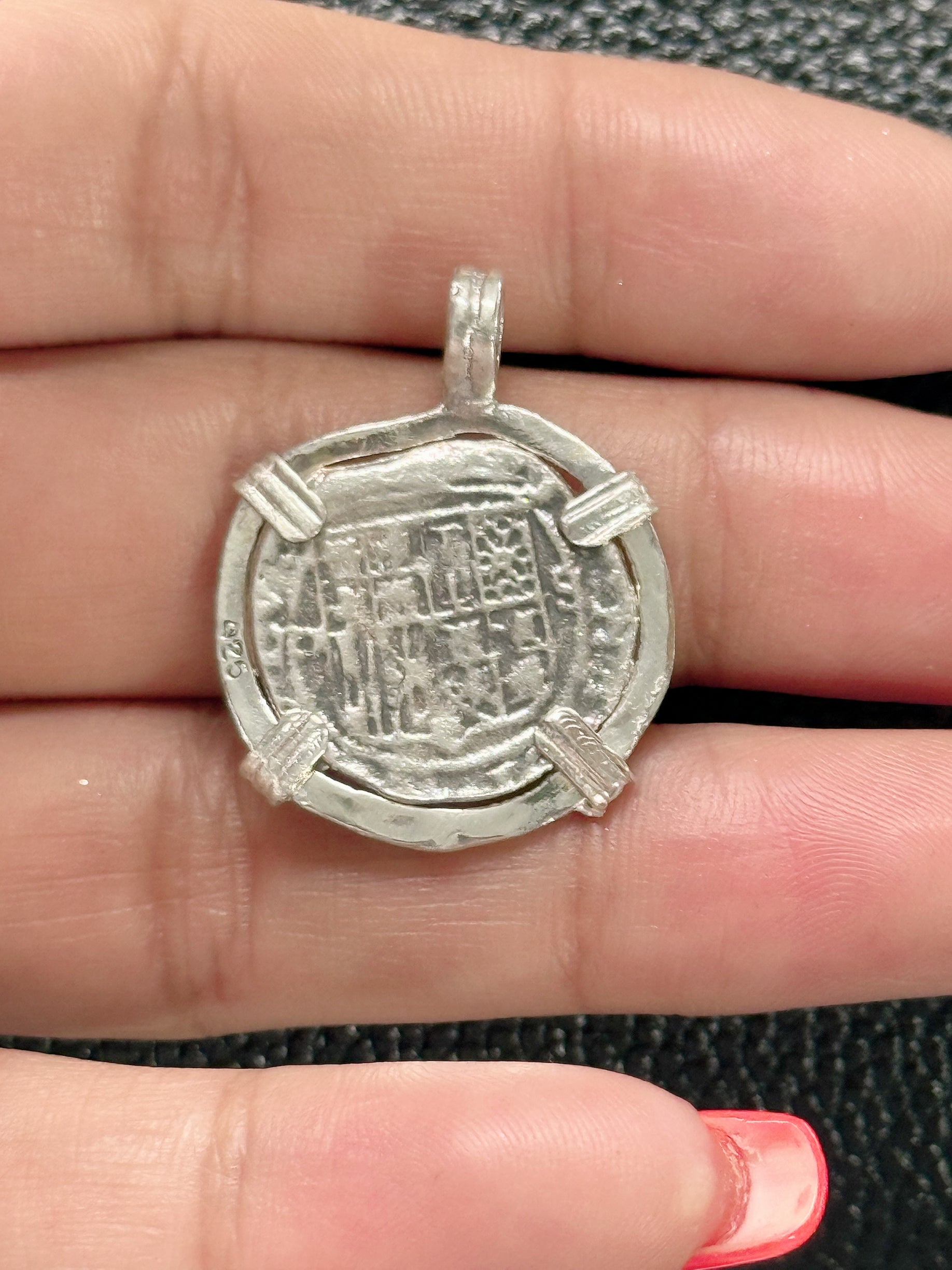 ATOCHA SOLID SILVER COIN PENDANT
