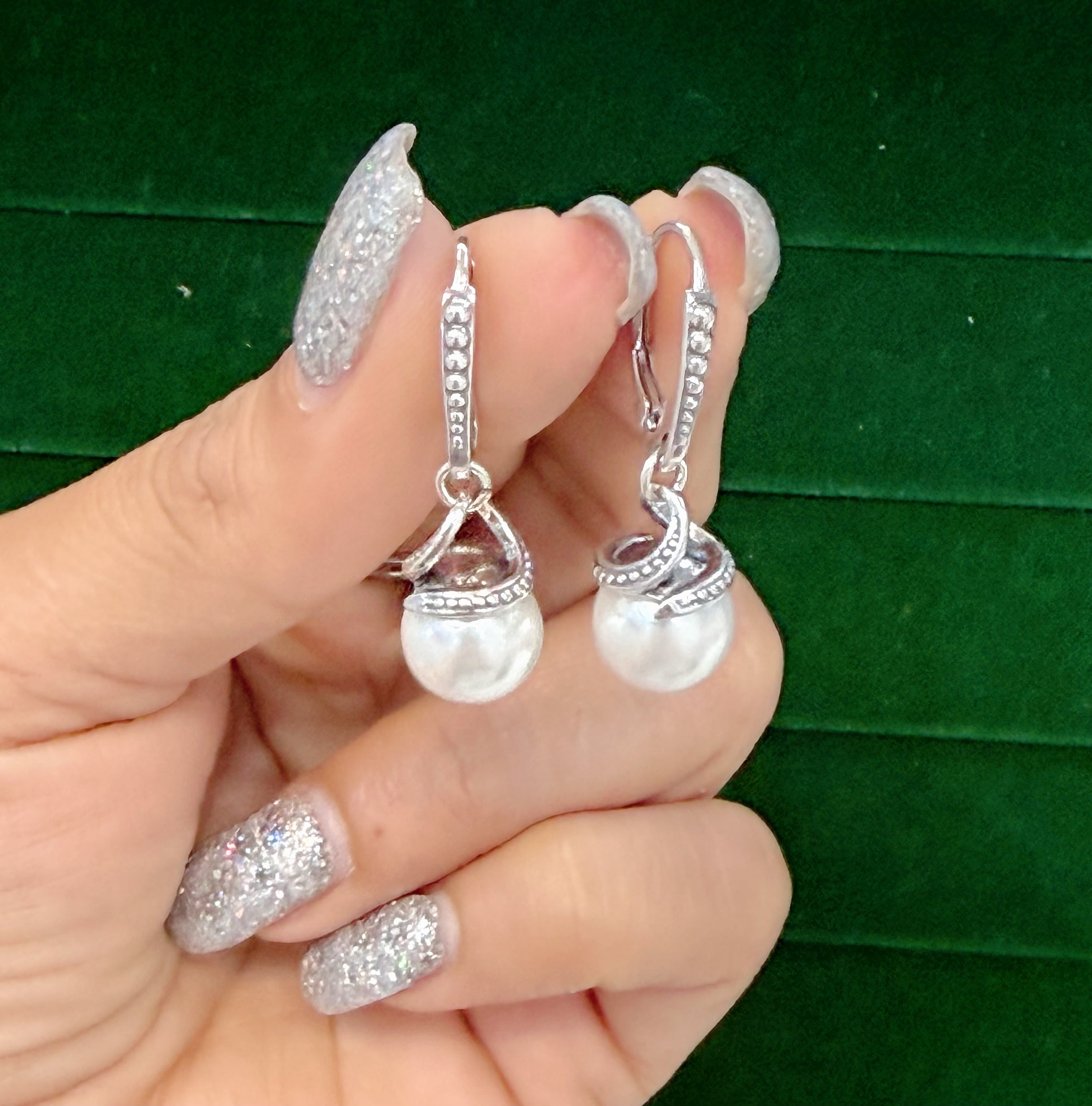 925 sterling silver Fresh water pearl earrings