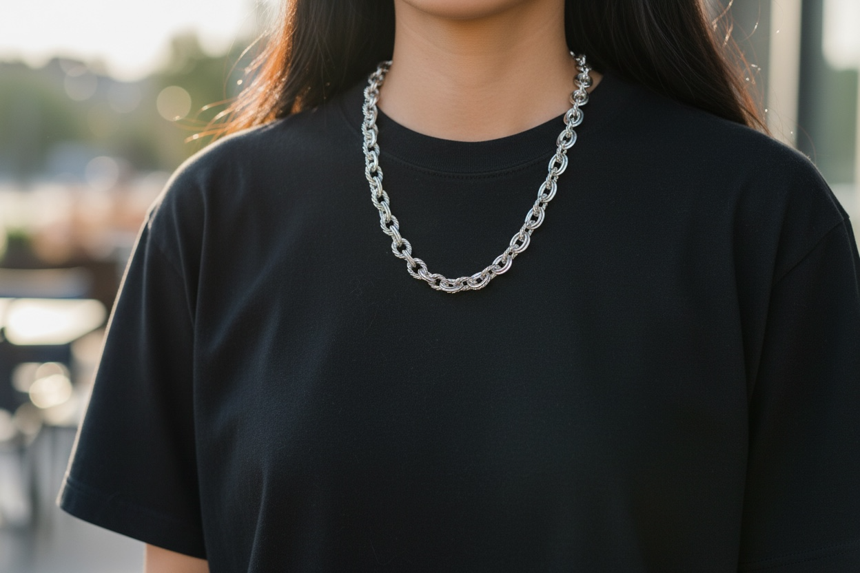 MONEY CHAIN 925 solid sterling silver 7mm 20” long