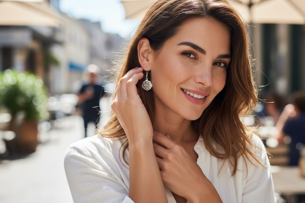 ATOCHA SILVER MINI COIN EARRINGS