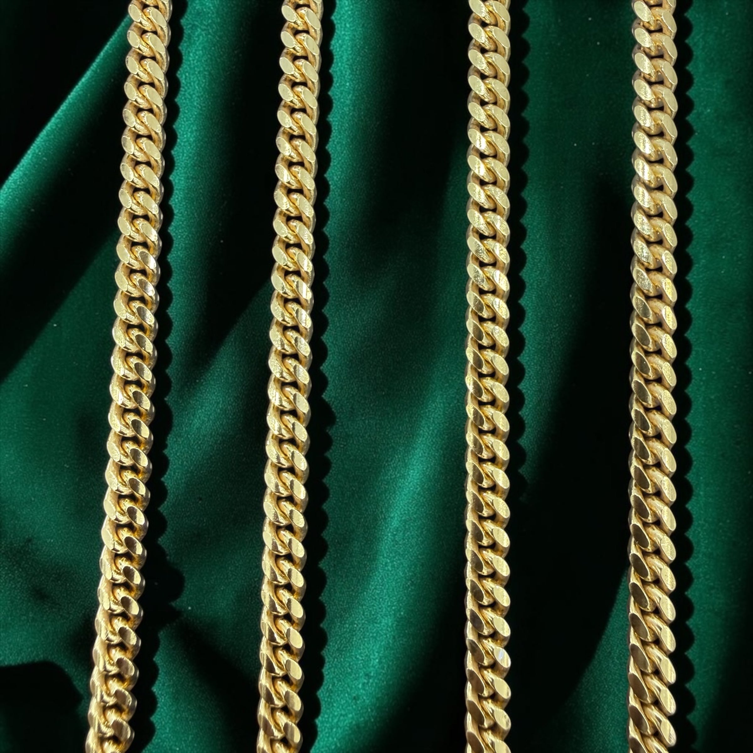 925 sterling silver 4mm Cuban link chain 14k gold vermeil