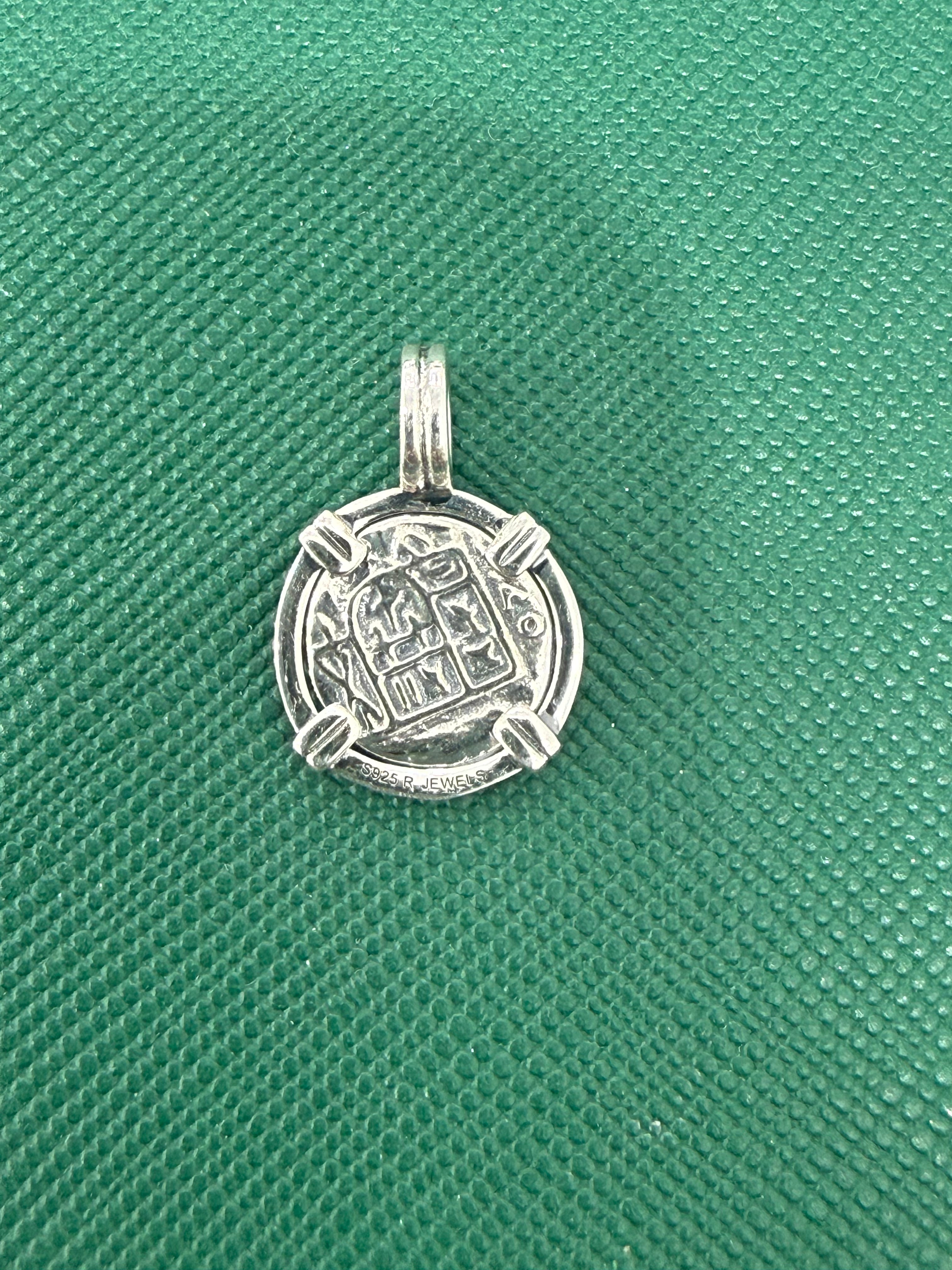 925 sterling silver atocha mini coin pendant 12mm