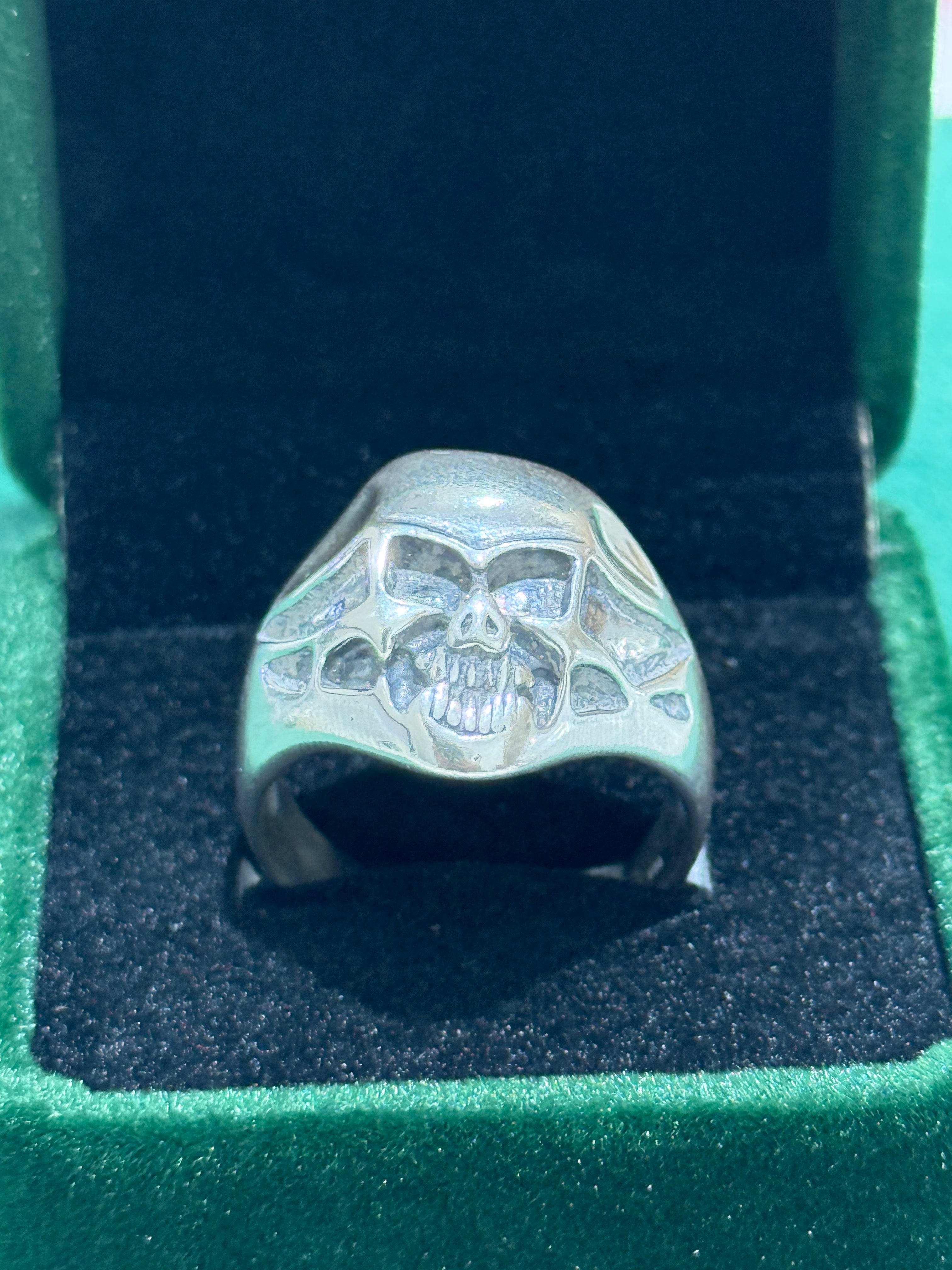925 Solid Sterling Silver Handmade SKULL man’s ring