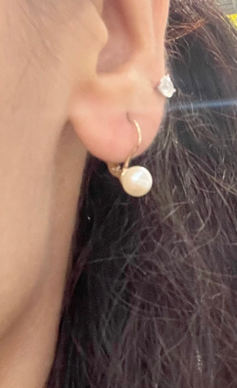 🌸 FRESH WATER GENUINE PEARL STUD EARRINGS IN 14K REAL GOLD SETTING🌸