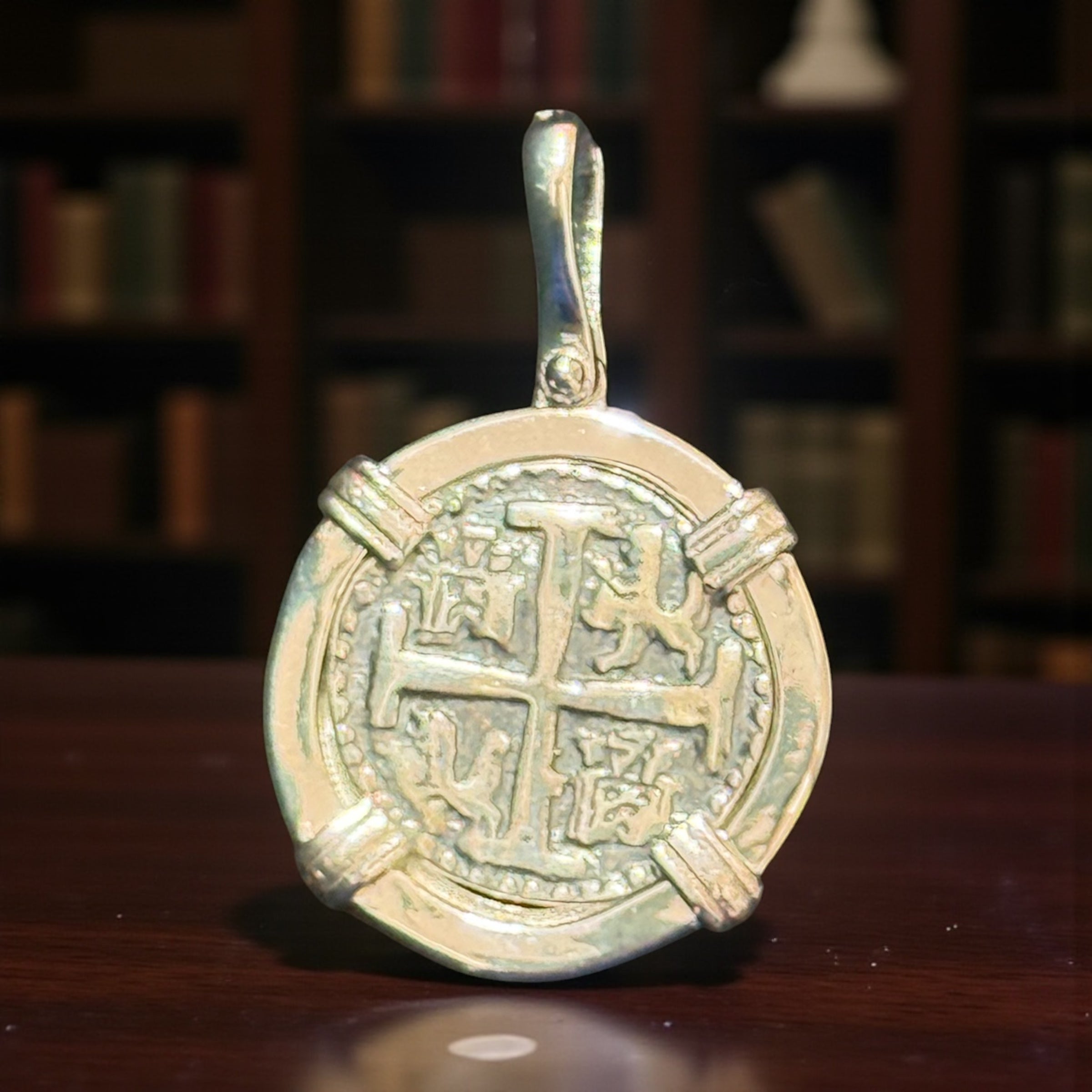 Atocha Shipwreck solid silver coin pendant 22mm