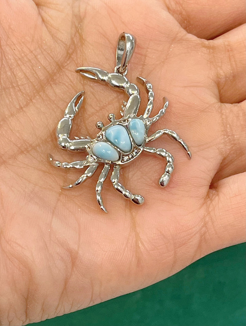 LARIMAR CRAB 🦀 PENDANT