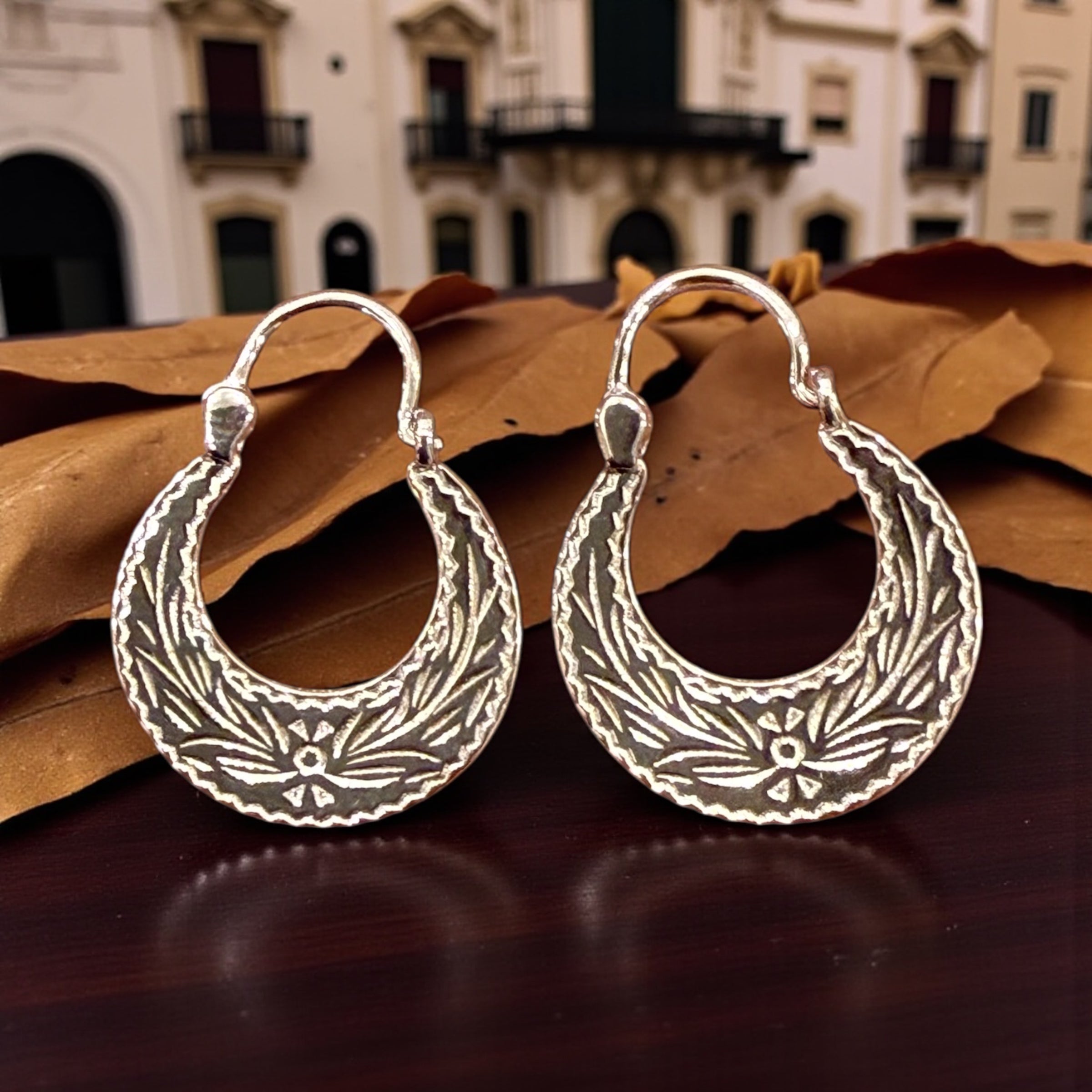 925 STERLING SILVER HANDMADE MINI BABY CUBAN HOOP EARRINGS 15MM