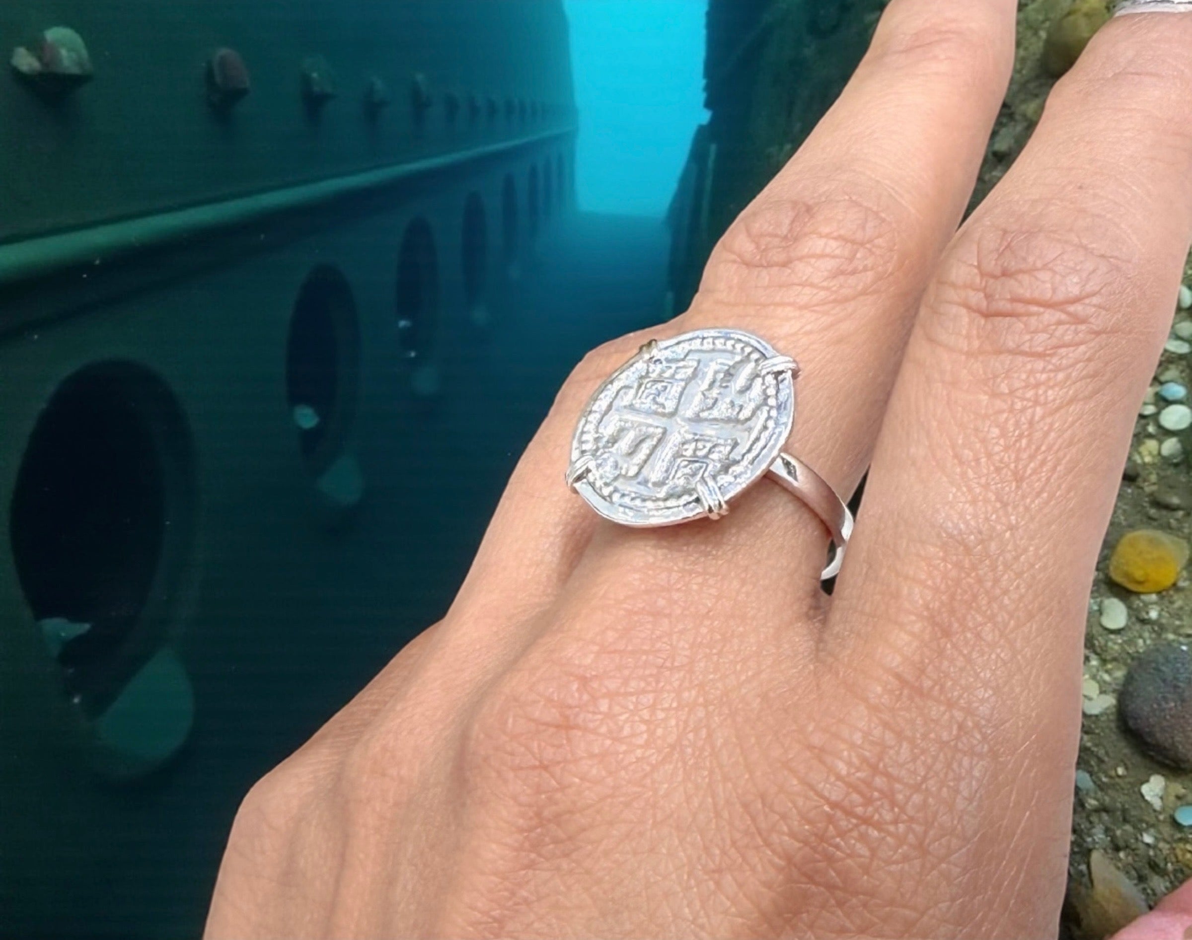 ATOCHA SILVER COIN RING