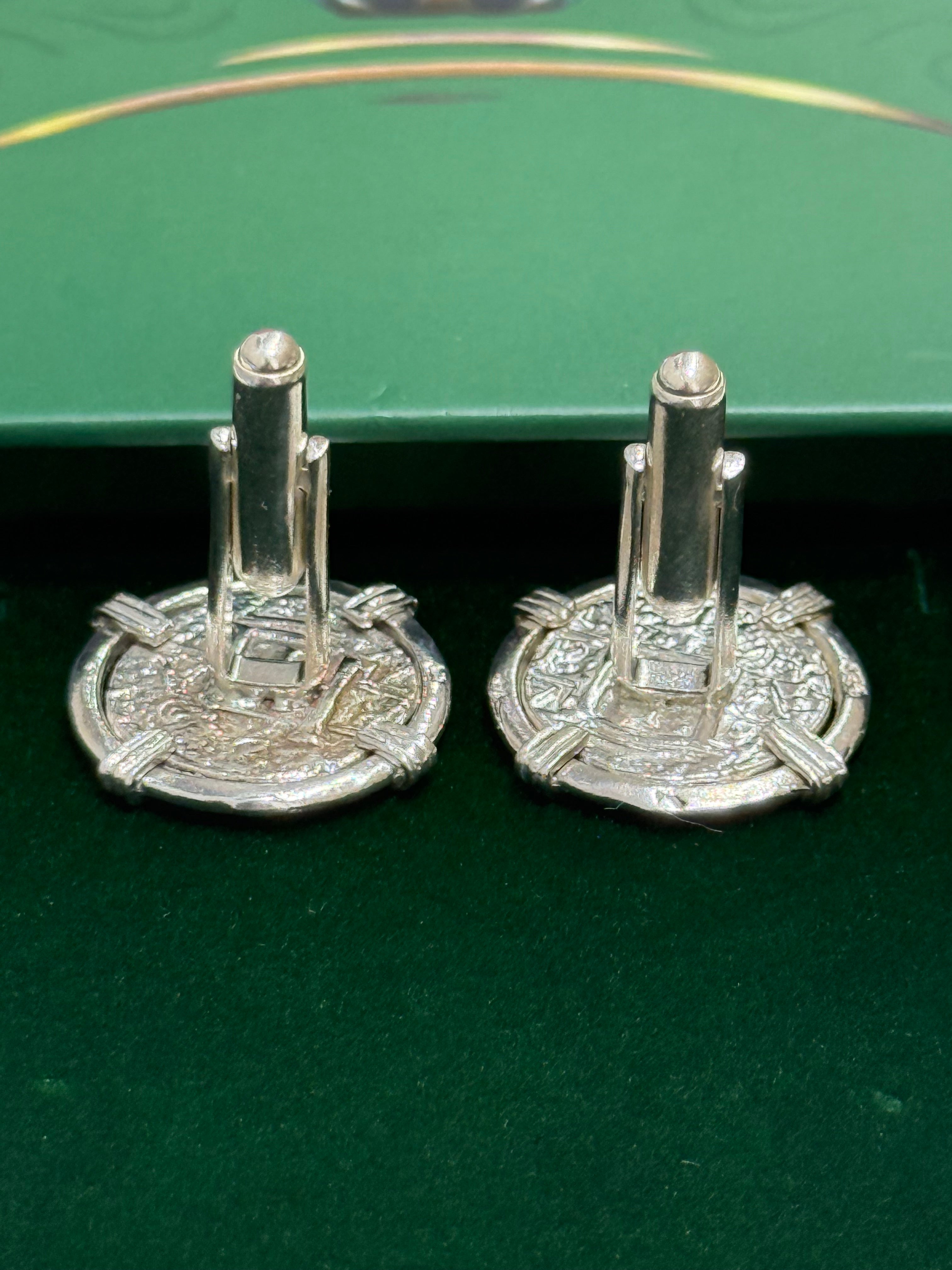 Atocha shipwreck coin Cufflinks 925 solid sterling silver made from atocha silver bars 22mm