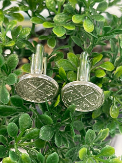 Atocha shipwreck silver coin Cufflinks in stainless steel setting