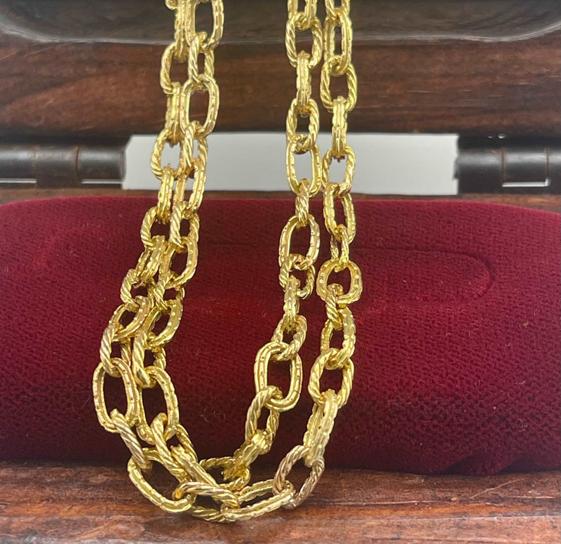 14K SOLID REAL GOLD HANDMADE MONEY CHAIN 5MM