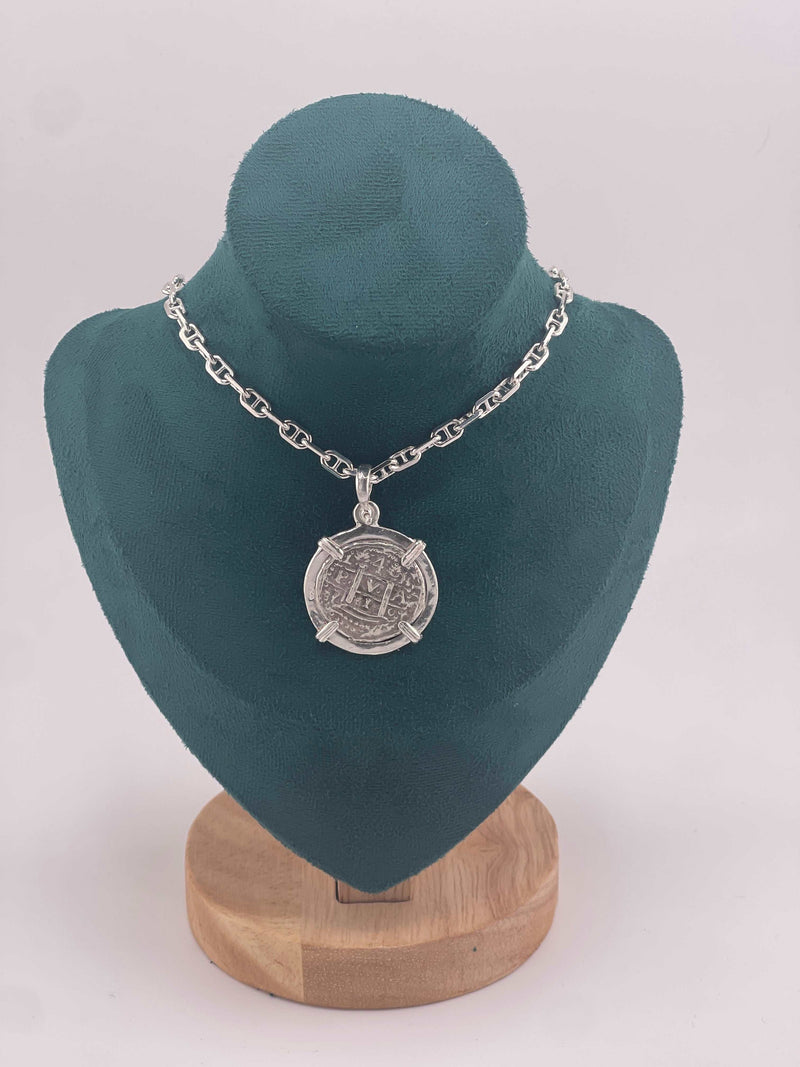 NUESTRA SENORA DE ATOCHA SOLID SILVER COIN PENDANT