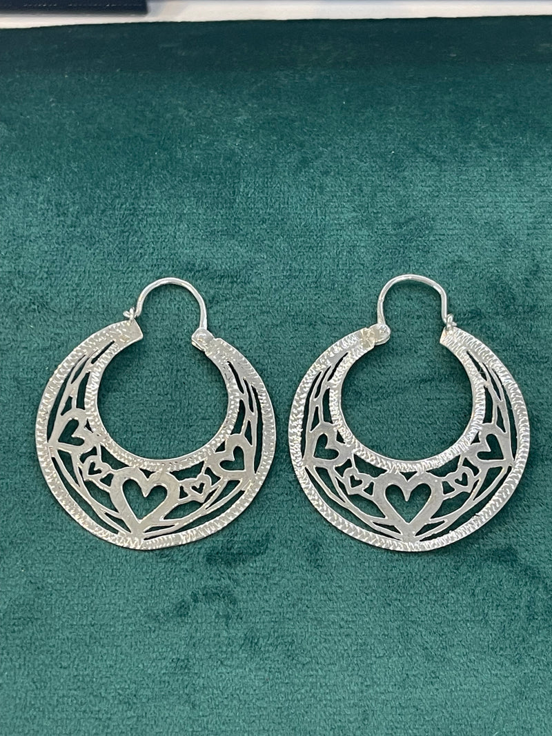 925 STERLING SILVER HANDMADE CUBAN HOOP EARRINGS