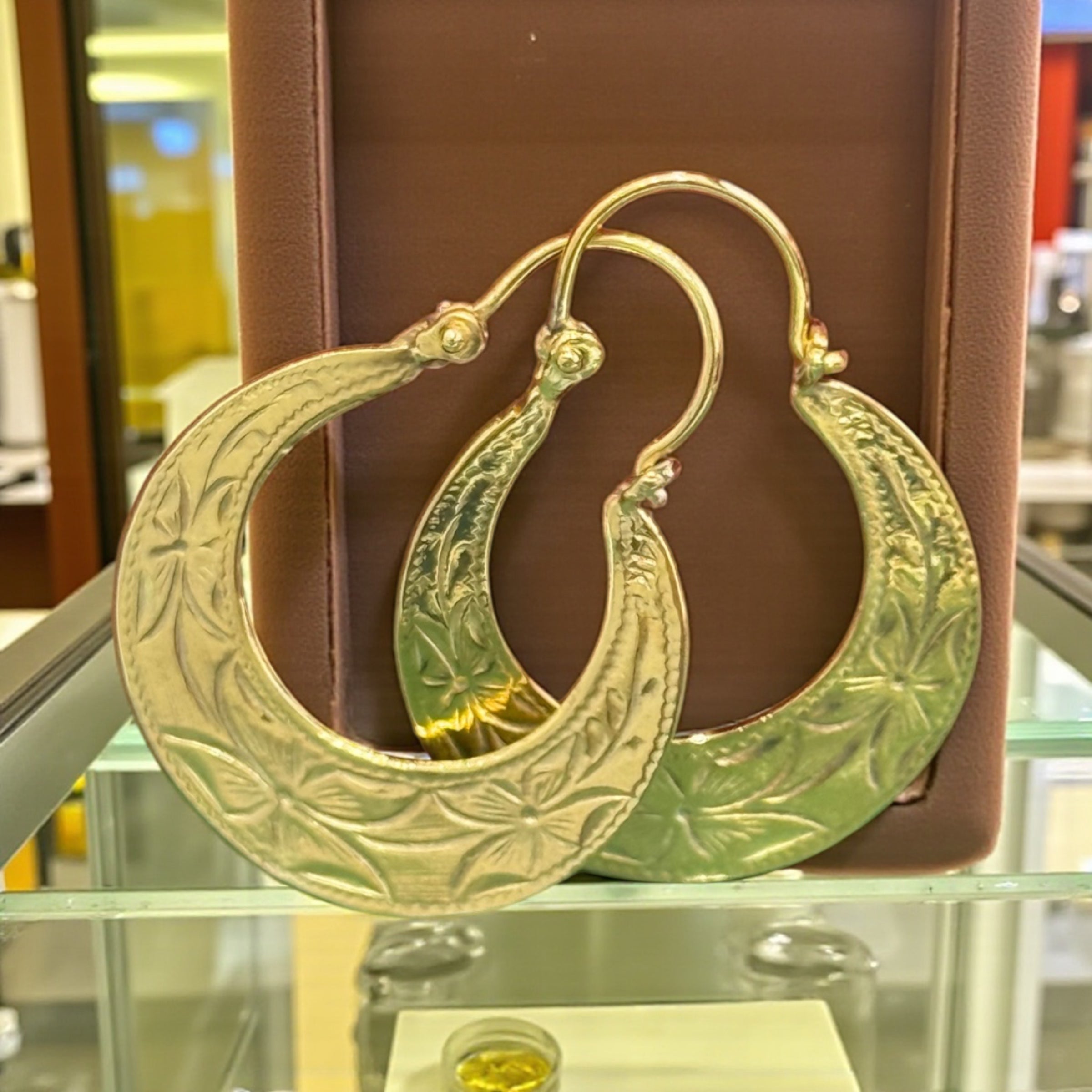 14K REAL SOLID GOLD HANDMADE CUBAN HOOP EARRINGS