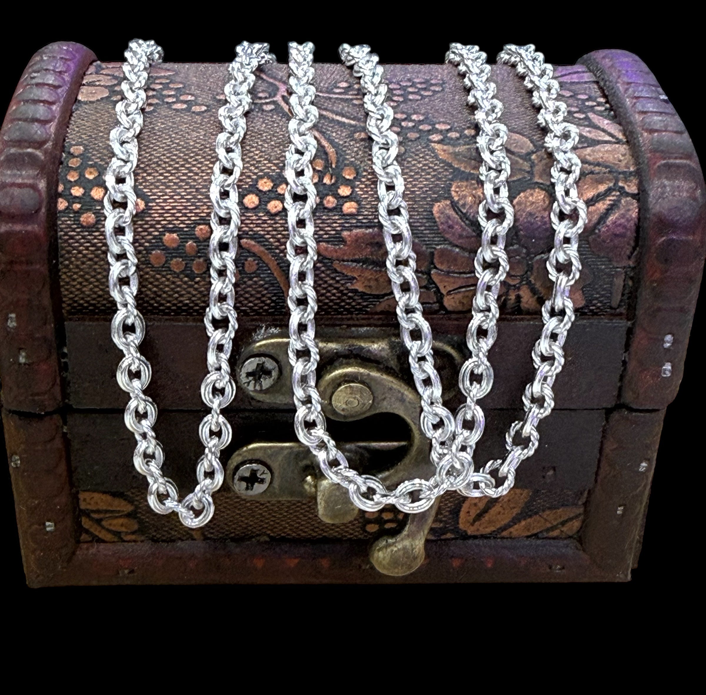 Handmade 925 sterling silver money chain 3.8mm necklace