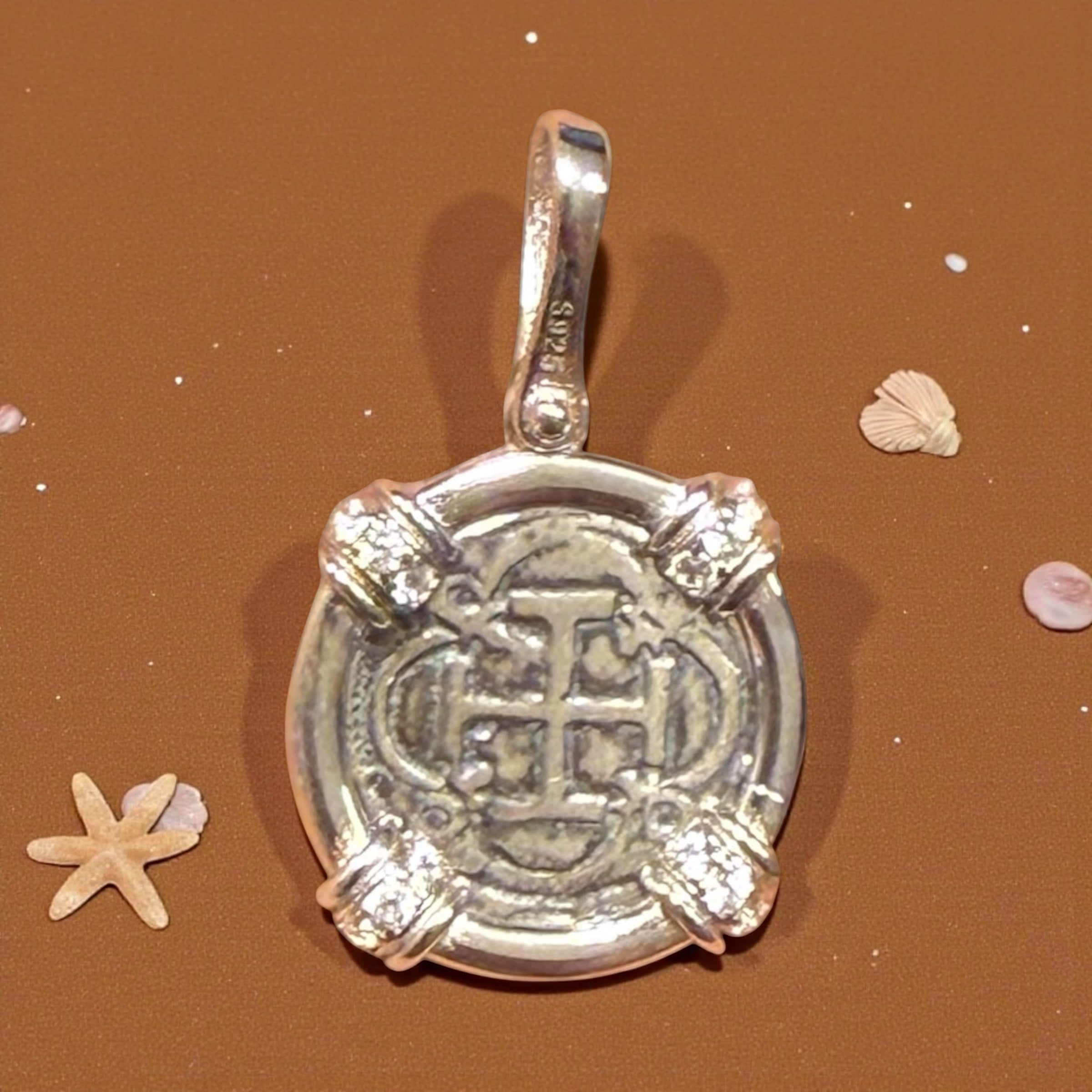 ATOCHA SILVER MINI ROUND SHAPE COIN PENDANT 18MM