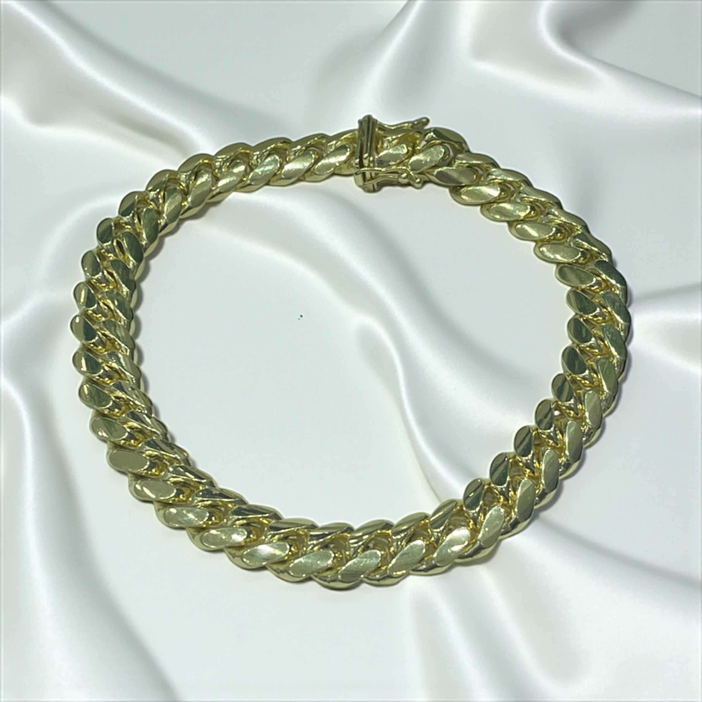 14K SOLID REAL GOLD MIAMI CU-BAN LINK HEAVY WEIGHT BRACELET 9MM