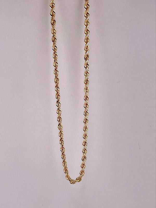 14K SOLID REAL GOLD  BEAUTIFUL  ROPE CHAIN 2.5MM