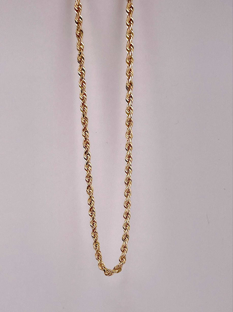 14K SOLID REAL GOLD  BEAUTIFUL  ROPE CHAIN 2.5MM