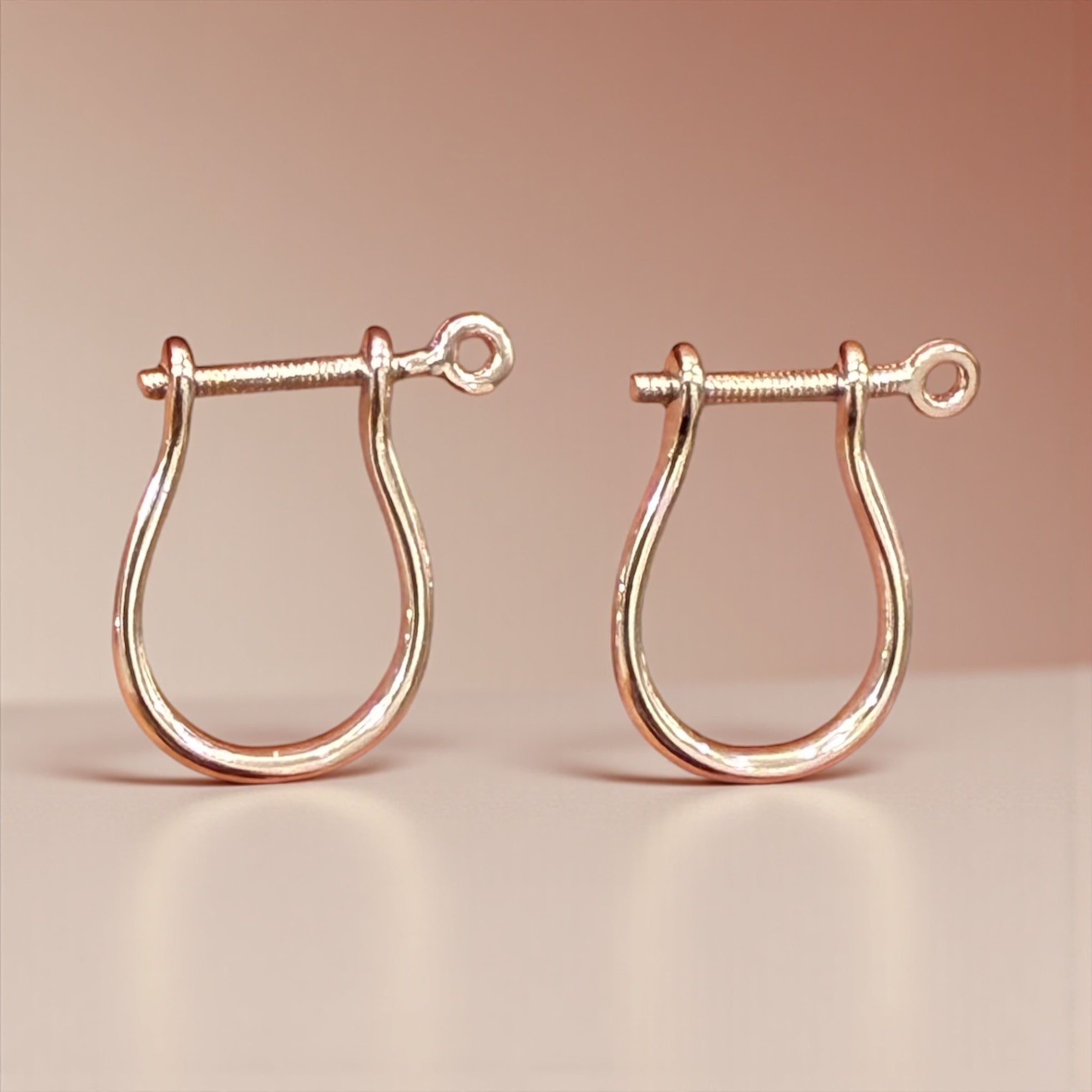 Mini 925 sterling silver shackle earrings