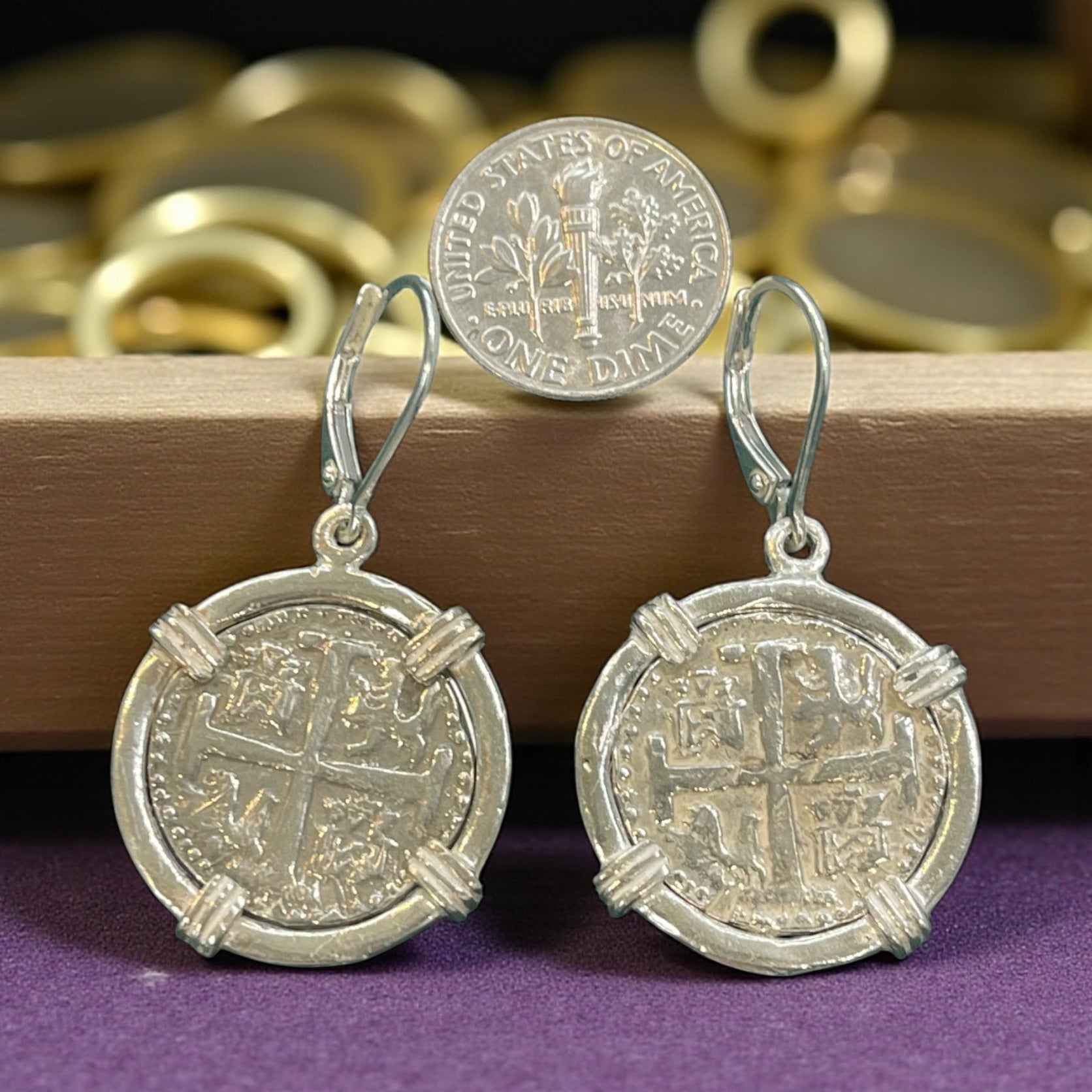 GORGEOUS ATOCHA SILVER COIN EARRINGS