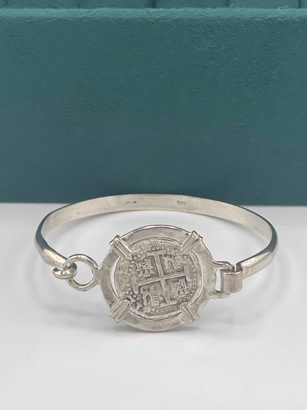 NUESTRA SENORA DE ATOCHA  SOLID SILVER COIN BANGLE