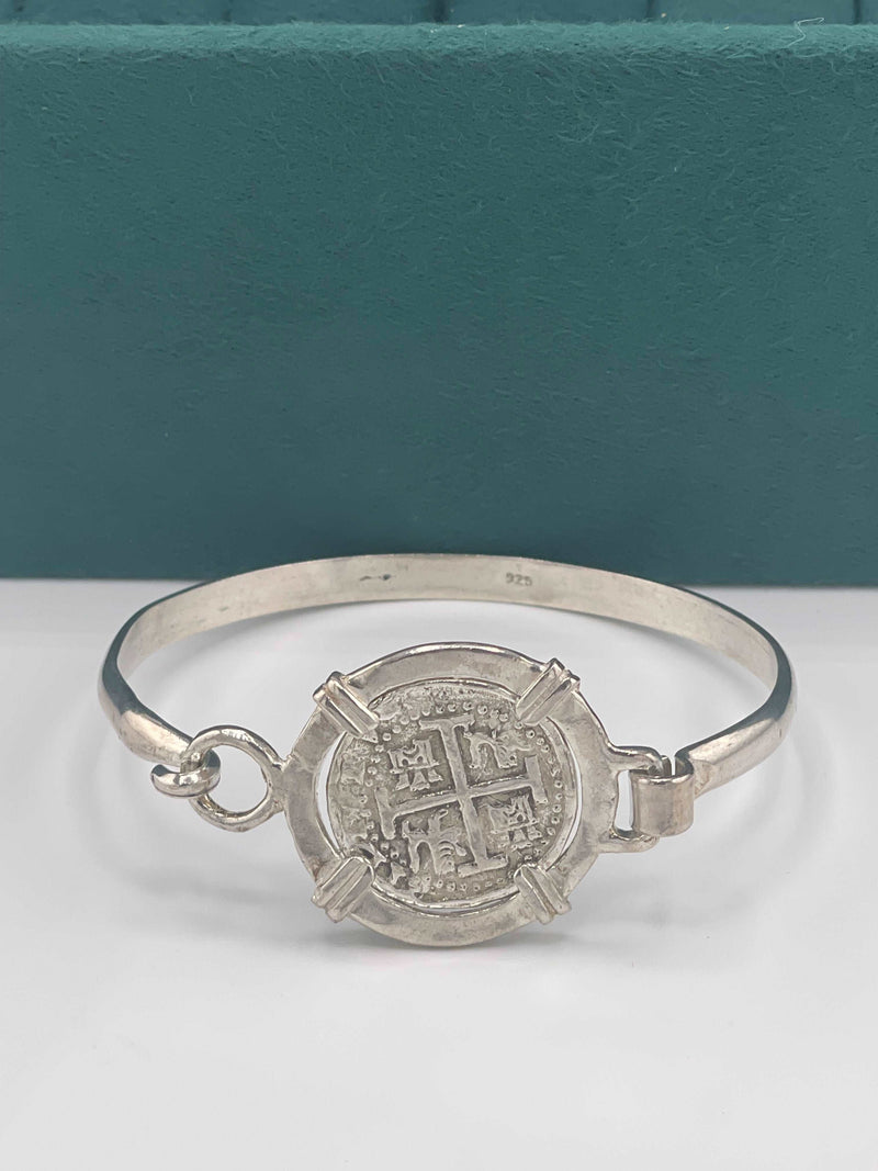 NUESTRA SENORA DE ATOCHA  SOLID SILVER COIN BANGLE