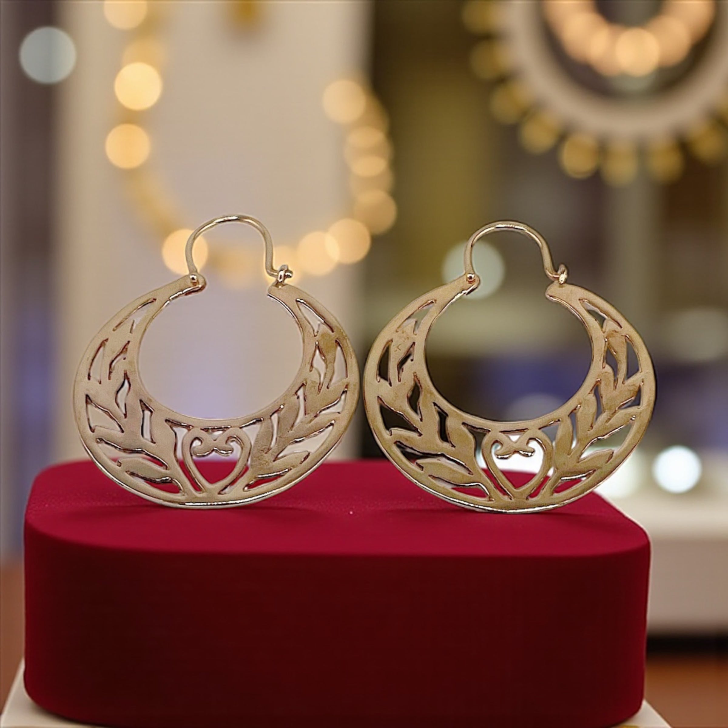 14K REAL GOLD HANDMADE CUBAN HOOP EARRINGS