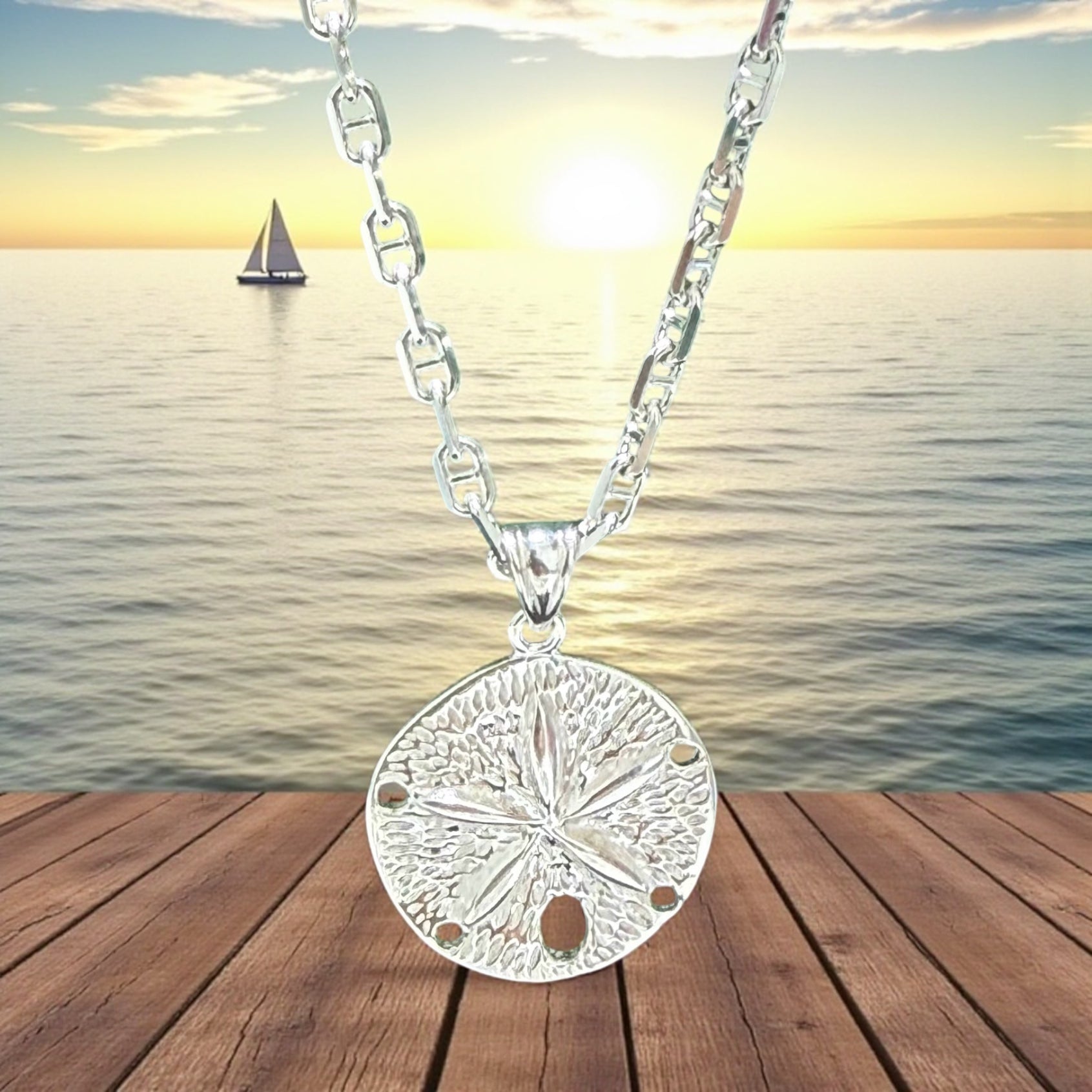 Beautiful sand dollar  charm pendant