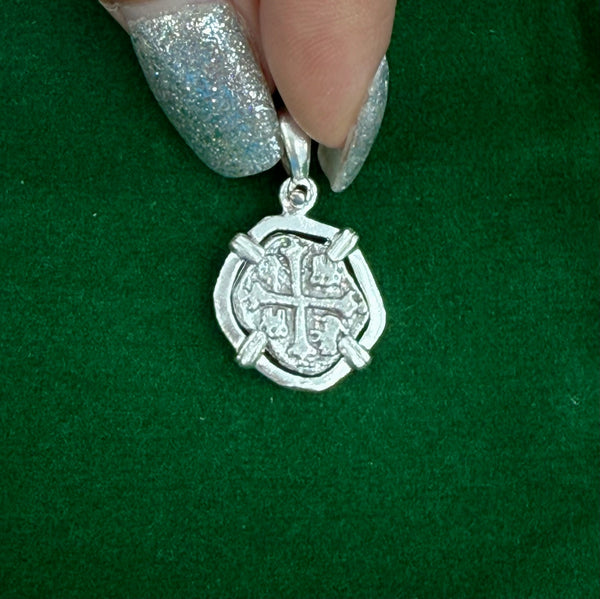 HANDMADE ATOCHA SILVER MINI COIN PENDANT