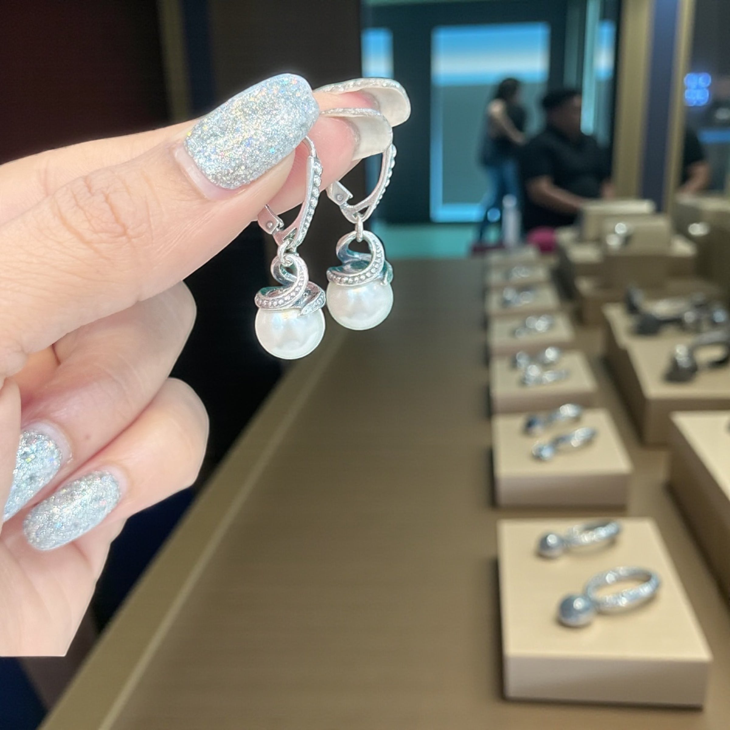 925 sterling silver Fresh water pearl earrings