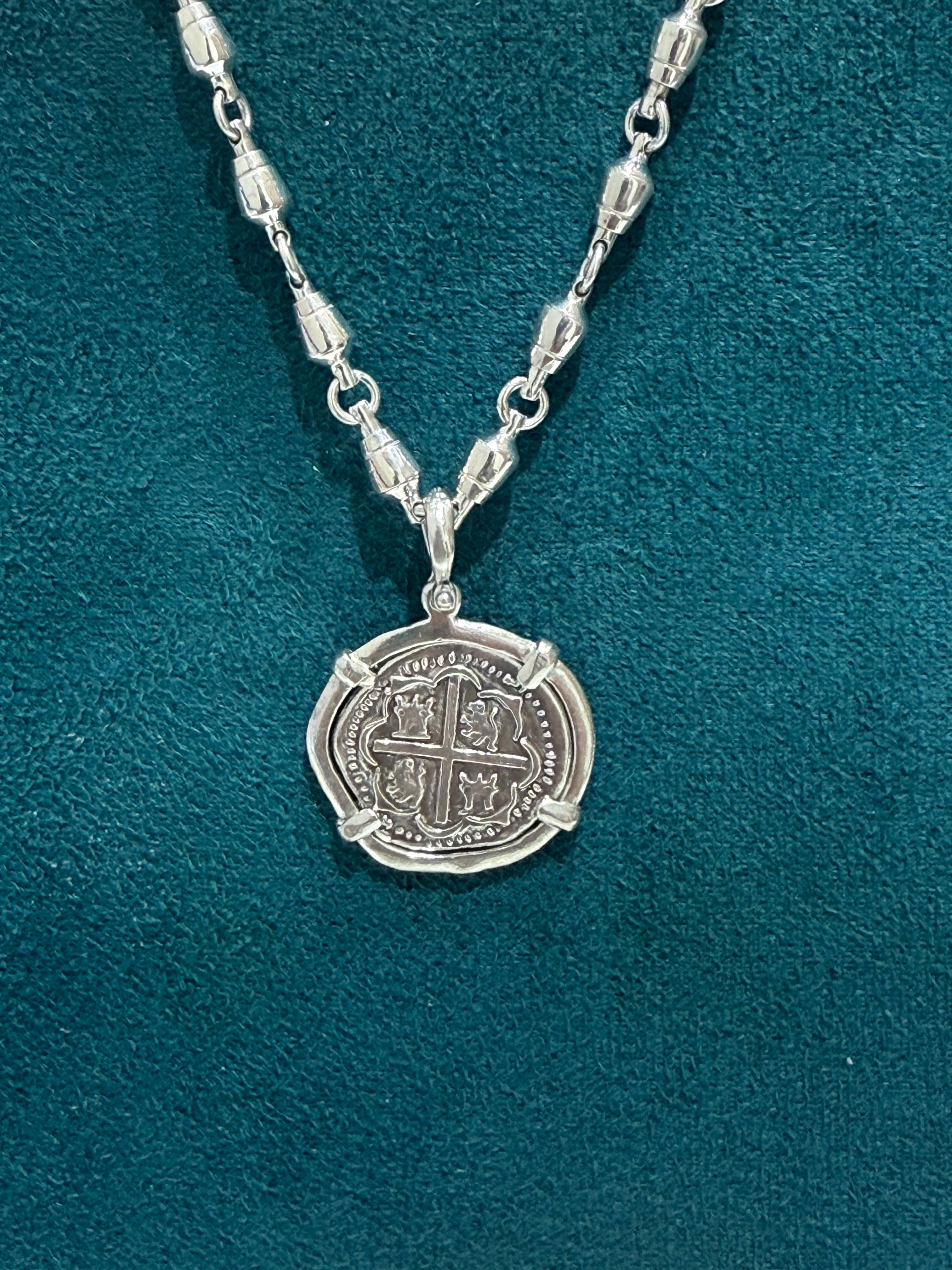 ATOCHA SOLID SILVER COIN PENDANT