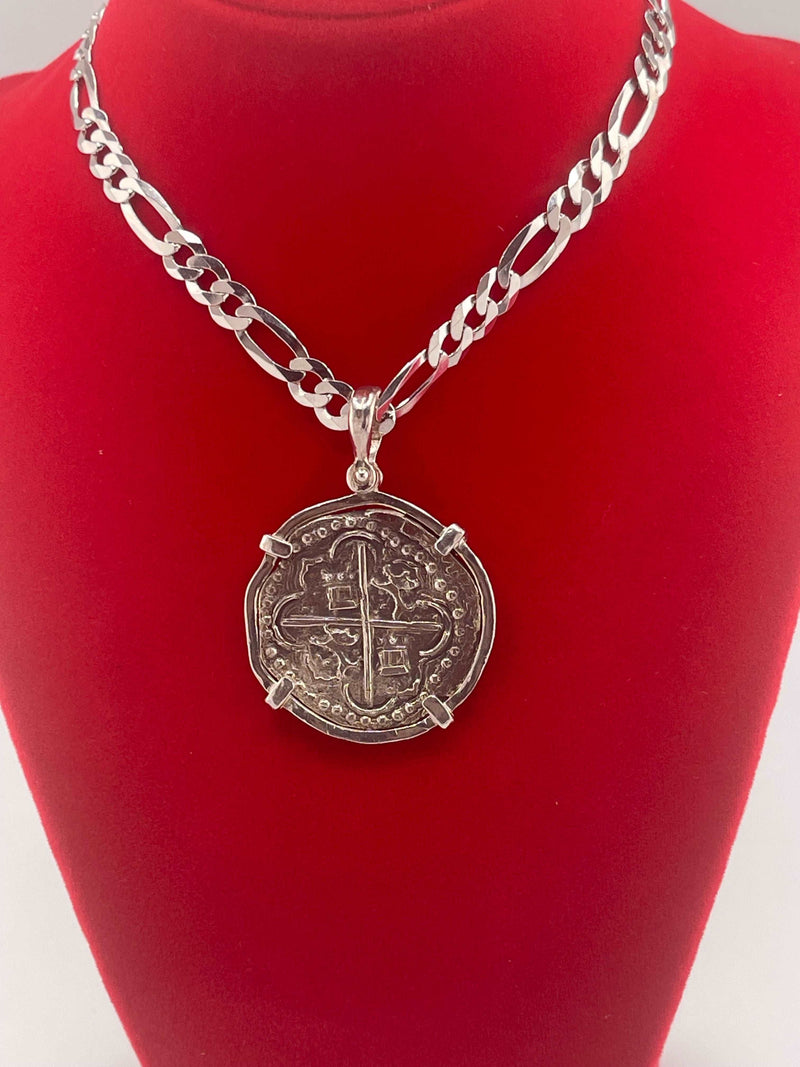 NUESTRA SENORA DE ATOCHA LARGE SILVER COIN PENDANT