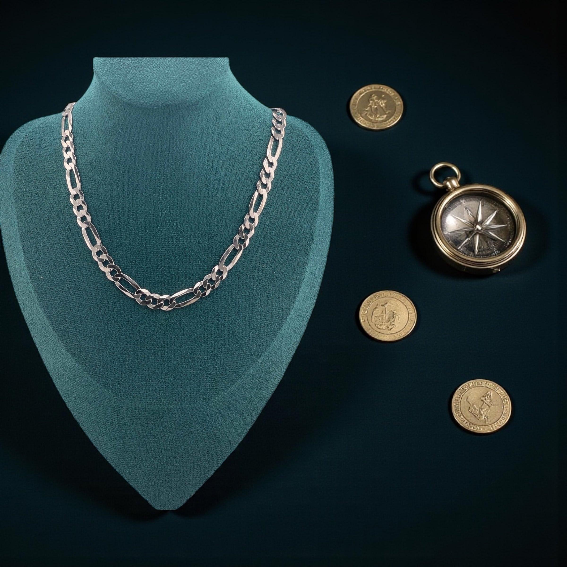 925 ITALIAN SOLID STERLING SILVER FIGARO CHAIN 6MM