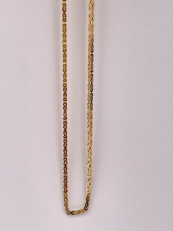 14K SOLID REAL GOLD  BEAUTIFUL  BYZANTINE CHAIN 2MM