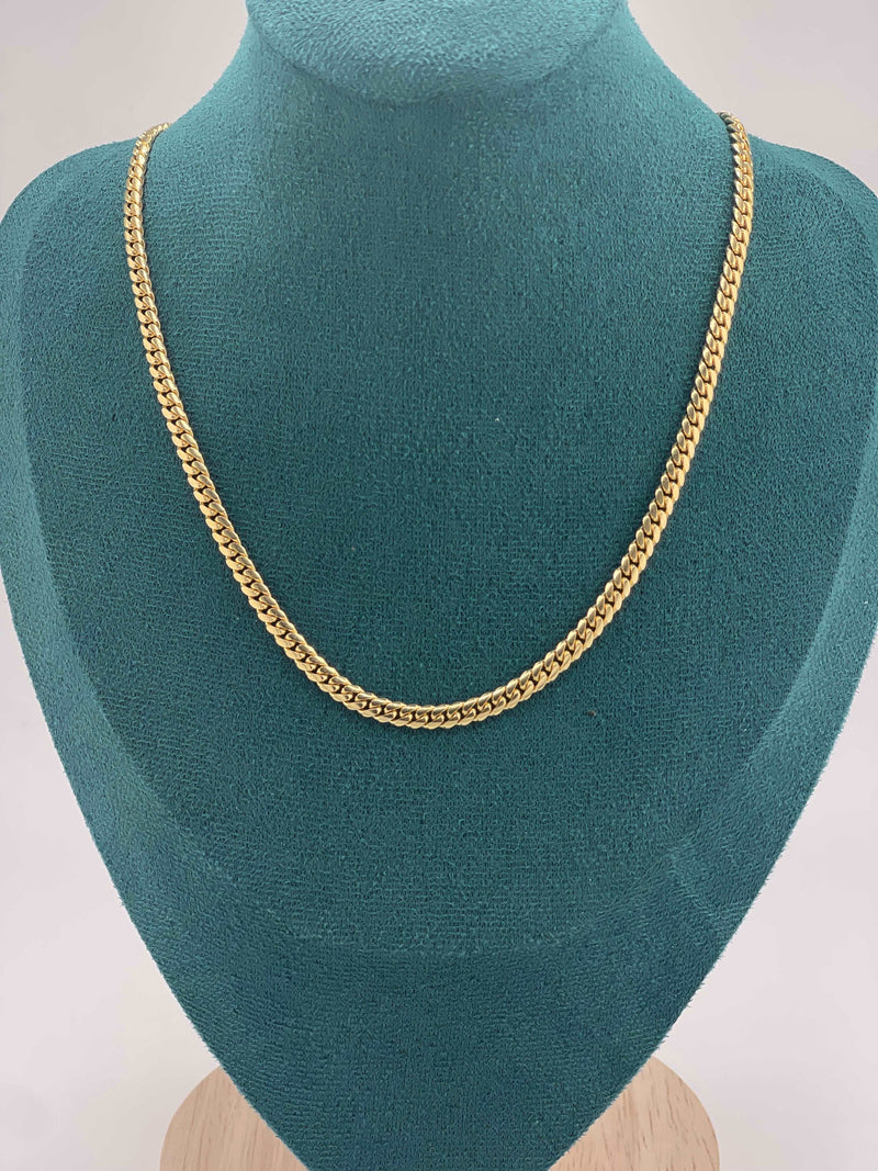 14K SOLID REAL GOLD BEAUTIFUL  CUBAN LINK CHAIN 4MM