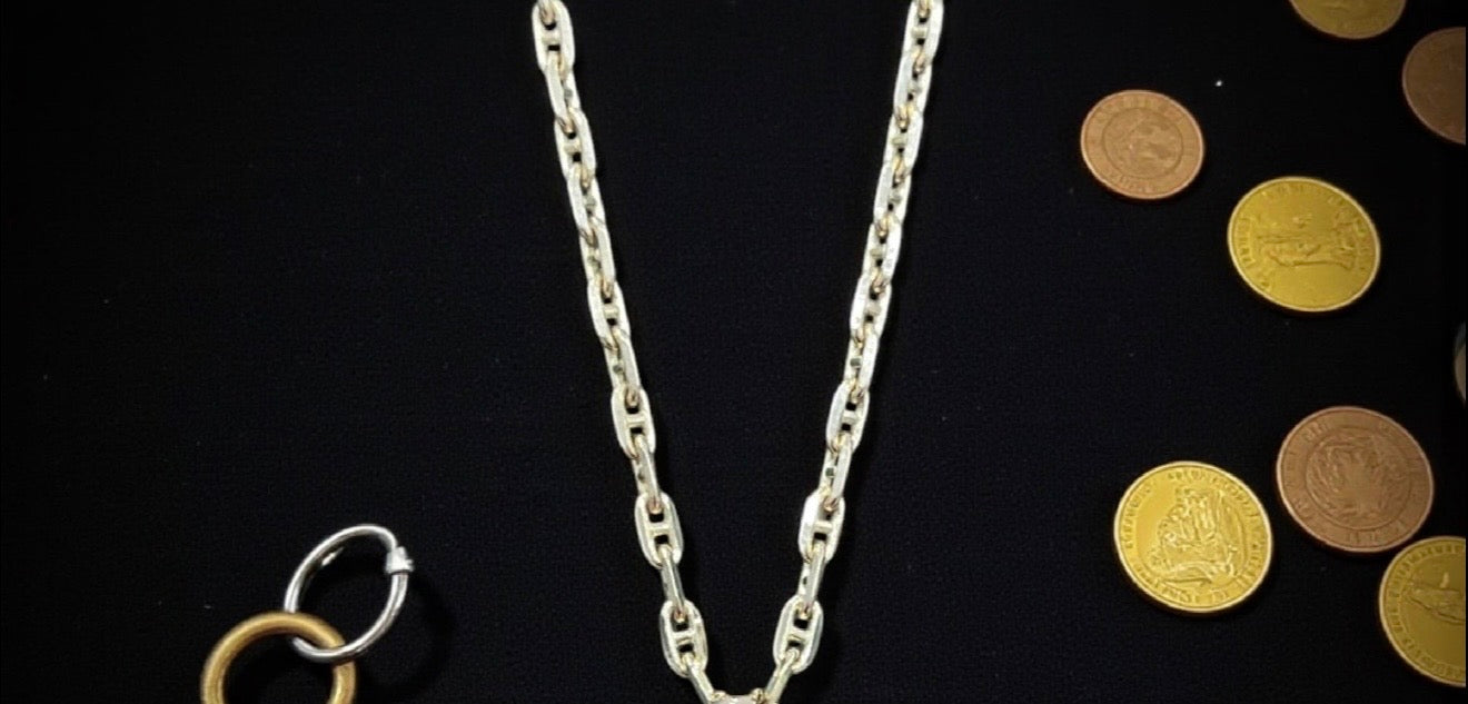 14k solid gold 2.5mm anchor chain 16”