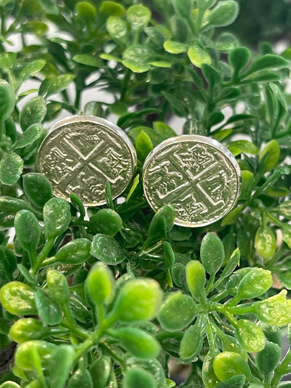 Atocha shipwreck silver coin Cufflinks in stainless steel setting